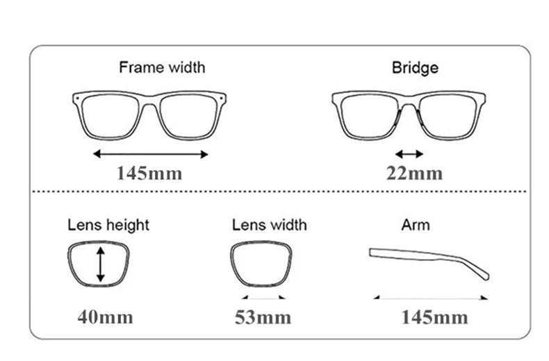Black Unisex Square Double Bridge Acetate Eyeglasses Frame - Lightweight Alloy & Acetate Design for Men & Women - Perfect for Reading, Work, and Fashion Accessories (Model TBS816)