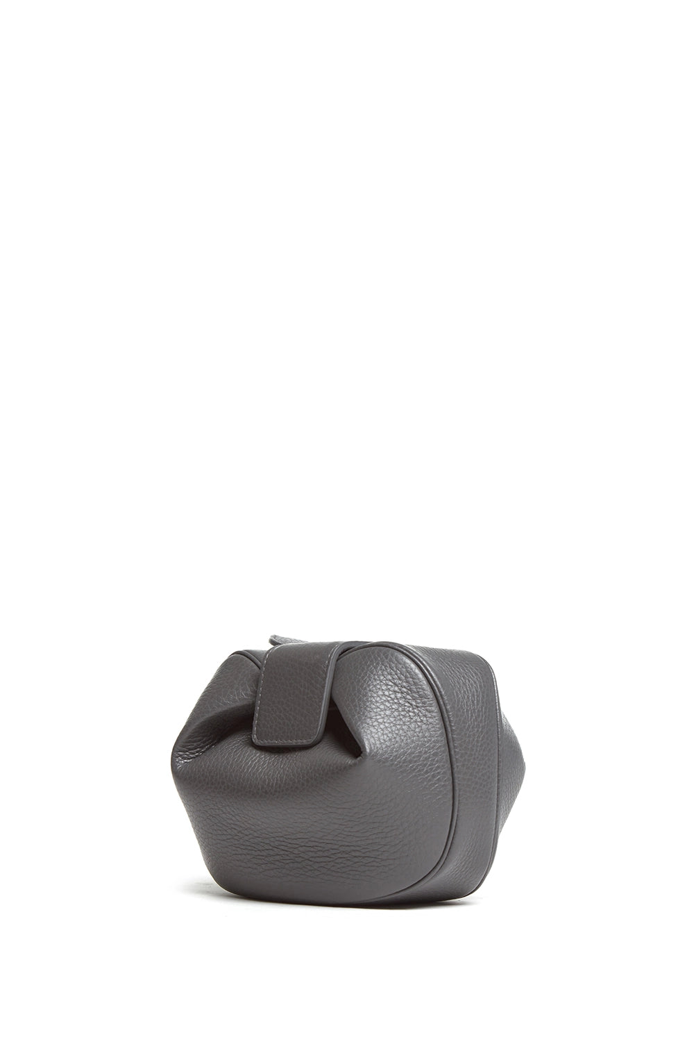 Soft Demi Clutch in Charcoal Textured Leather - Elegant Women's Handbag for Evening Parties, Date Nights & Special Occasions
