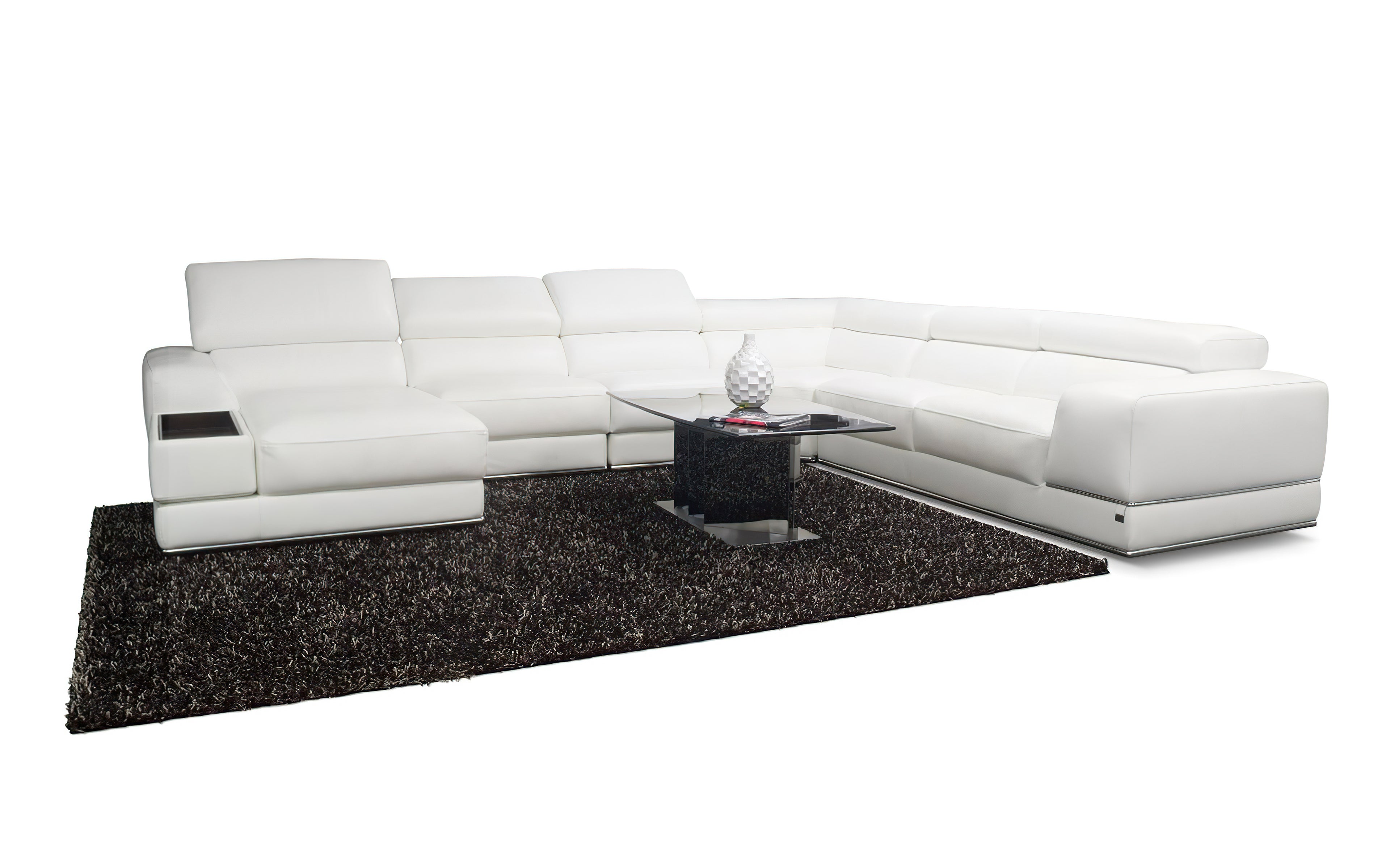 Modern Leather Sectional Sofa with Recliner - Luxurious Comfort for Living Room, Home Theater & Lounge Areas | Premium Top Grain Leather & Sturdy Frame | Easy Assembly & Free Shipping