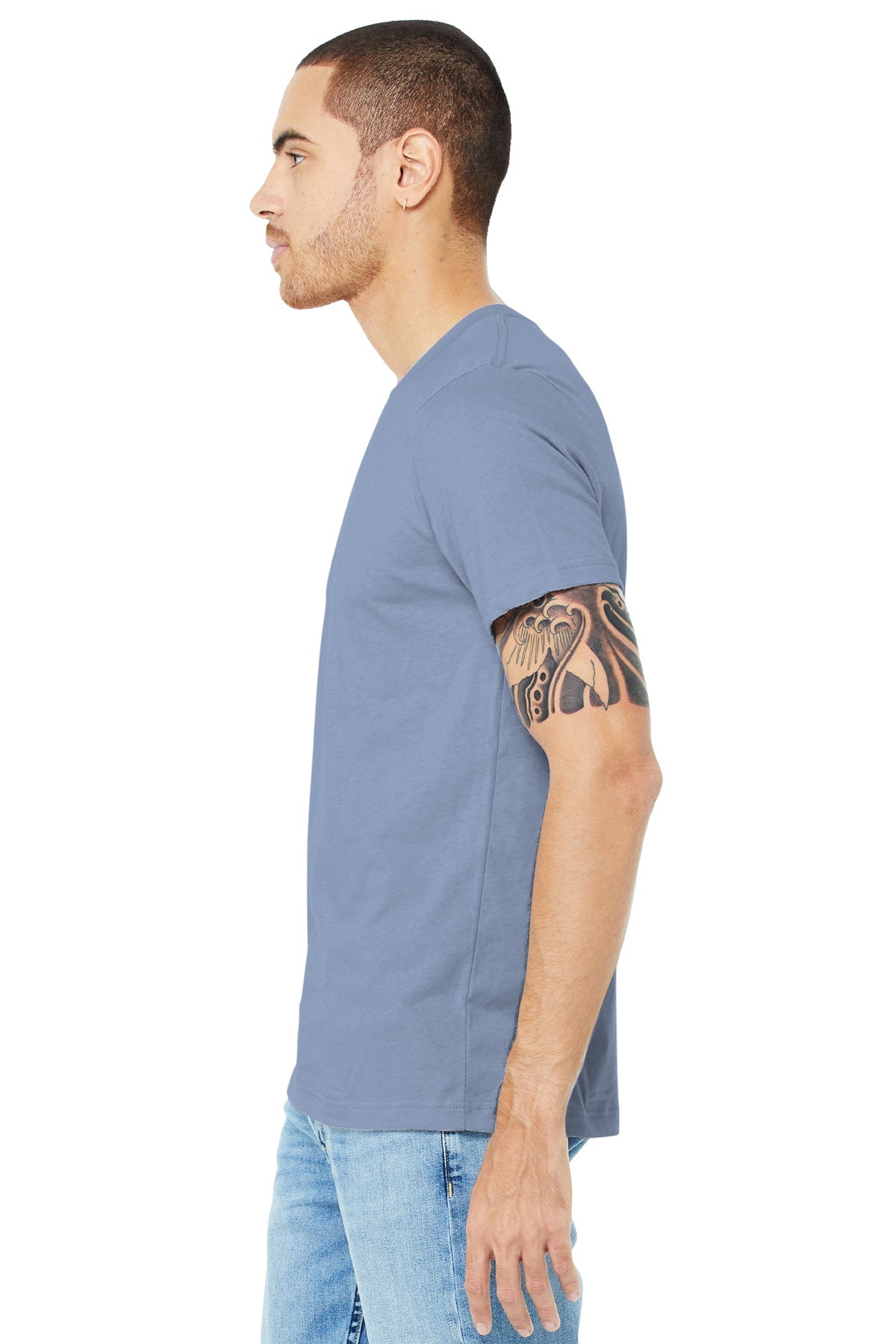 Bella Canvas Unisex Jersey T-Shirt - Soft Cotton Crewneck Tee for Men & Women - Heather Blue - Perfect for Casual Wear, Layering & Everyday Outfits