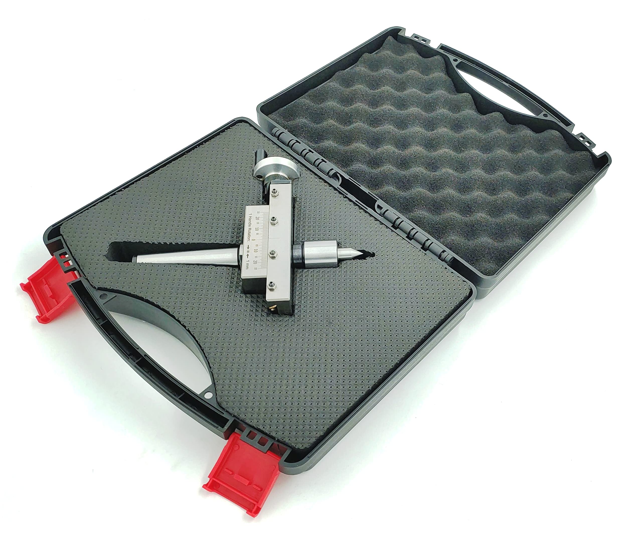 Assorts' Taper Turning Attachment with Live Revolving Center for Lathe Machines - MT1 Morse Taper | Includes Plastic Storage Case | Perfect for Precision Metalworking & DIY Projects (Watch Video in Description)