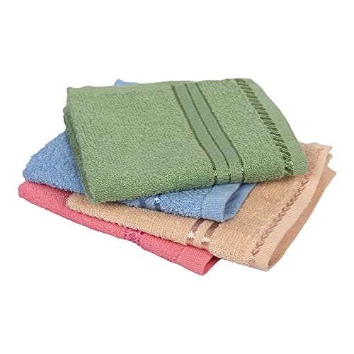 GRGRASP 100% Cotton Soft 300 GSM Face Towel Set of 12, 27x27cm Small, Multi Color - Perfect for Gym, Travel, and Daily Skincare Routine