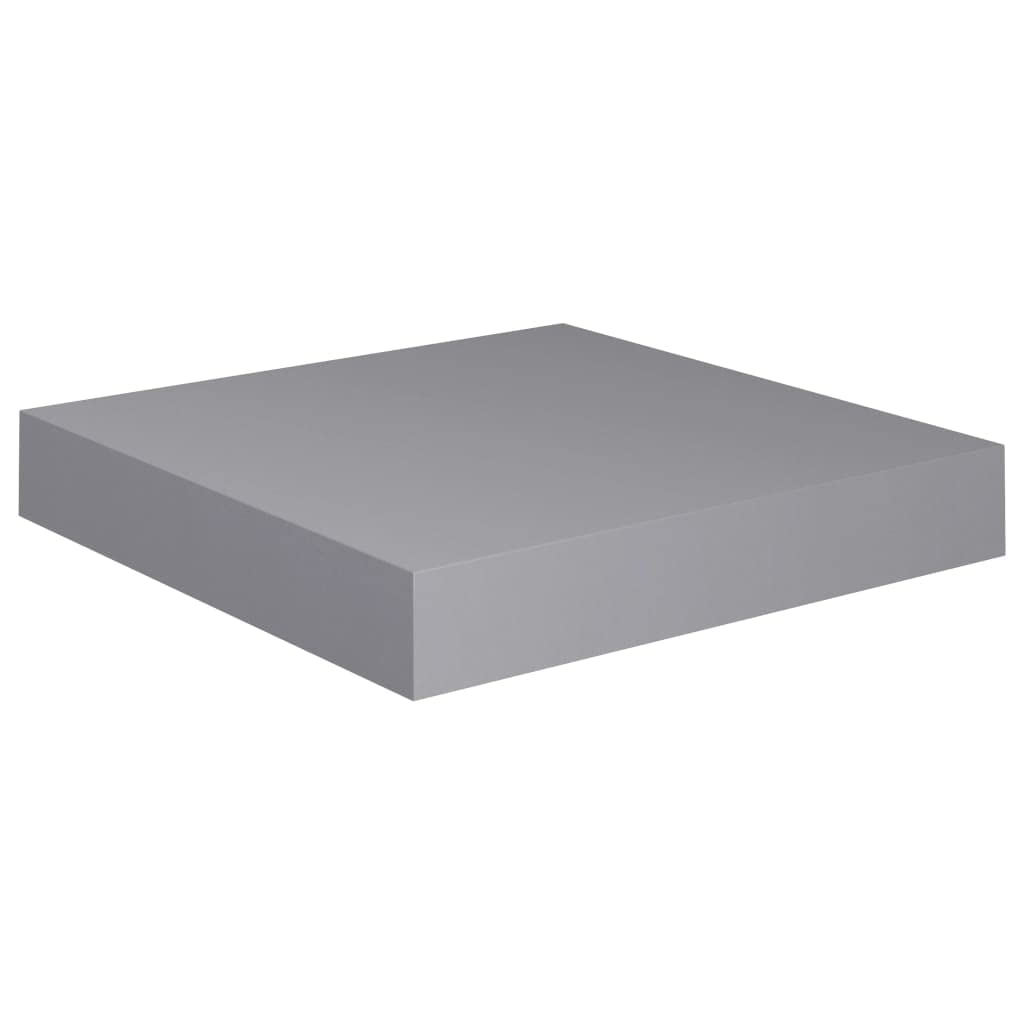 Modern Floating Wall Shelves Set of 2 - Gray MDF Ledge Floating Shelf 9.1