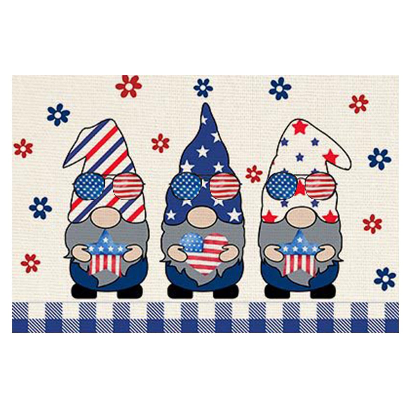 Independence Day Star Placemats - Patriotic American Flag Themed Decorative Placemats for Dinner Parties, BBQs & 4th of July Celebrations (Set of 4, 12x18 Inches)