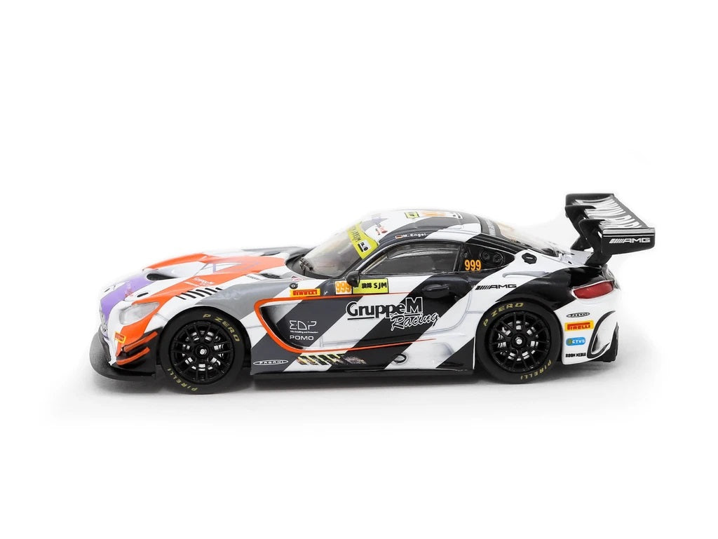 Tarmac Works 1:64 Scale Mercedes AMG GT3 Macau GT Cup FIA GT World Cup 2017 #999 3rd Place Limited Edition Diecast Model Car - Perfect for Collectors, Racing Fans, and Display Cases
