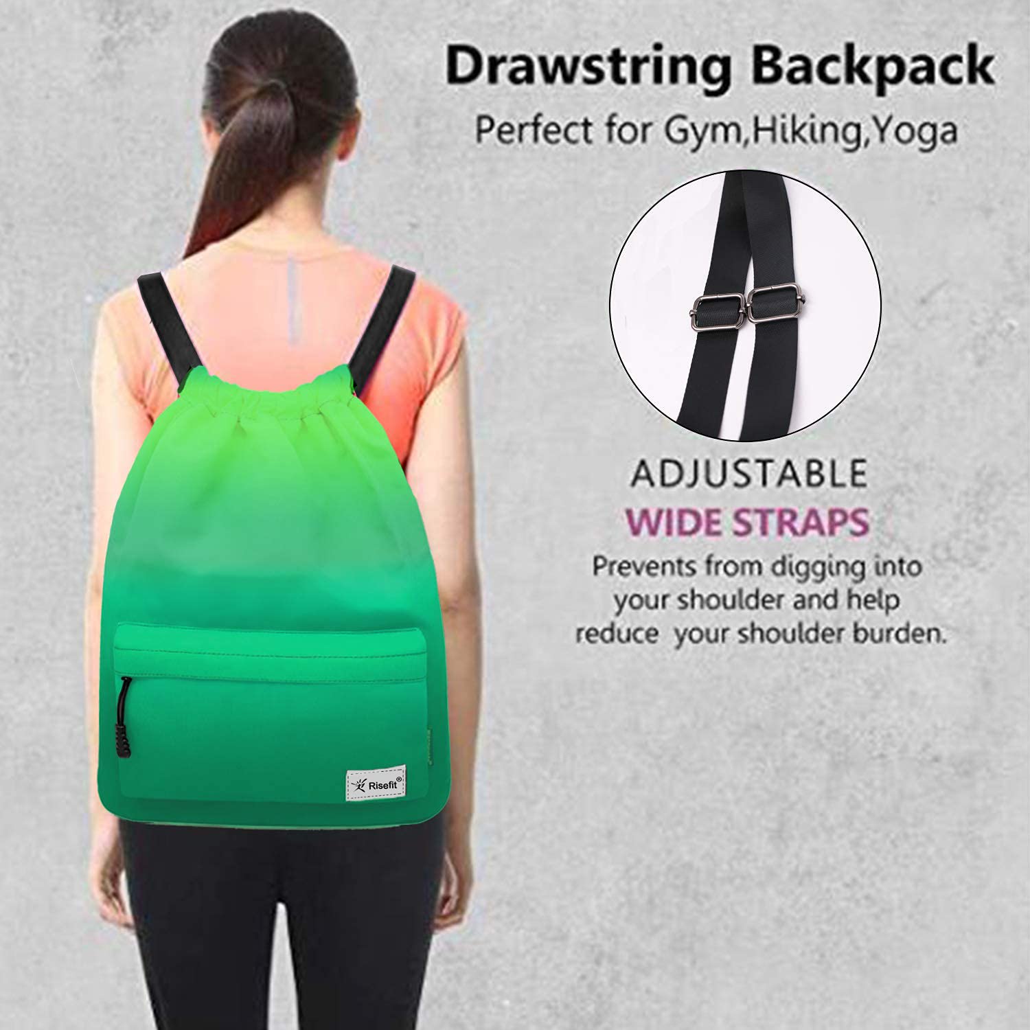 Waterproof Drawstring Backpack - Lightweight Gym Sackpack for Men & Women - Perfect for Sports, Beach, Travel & Outdoor Activities