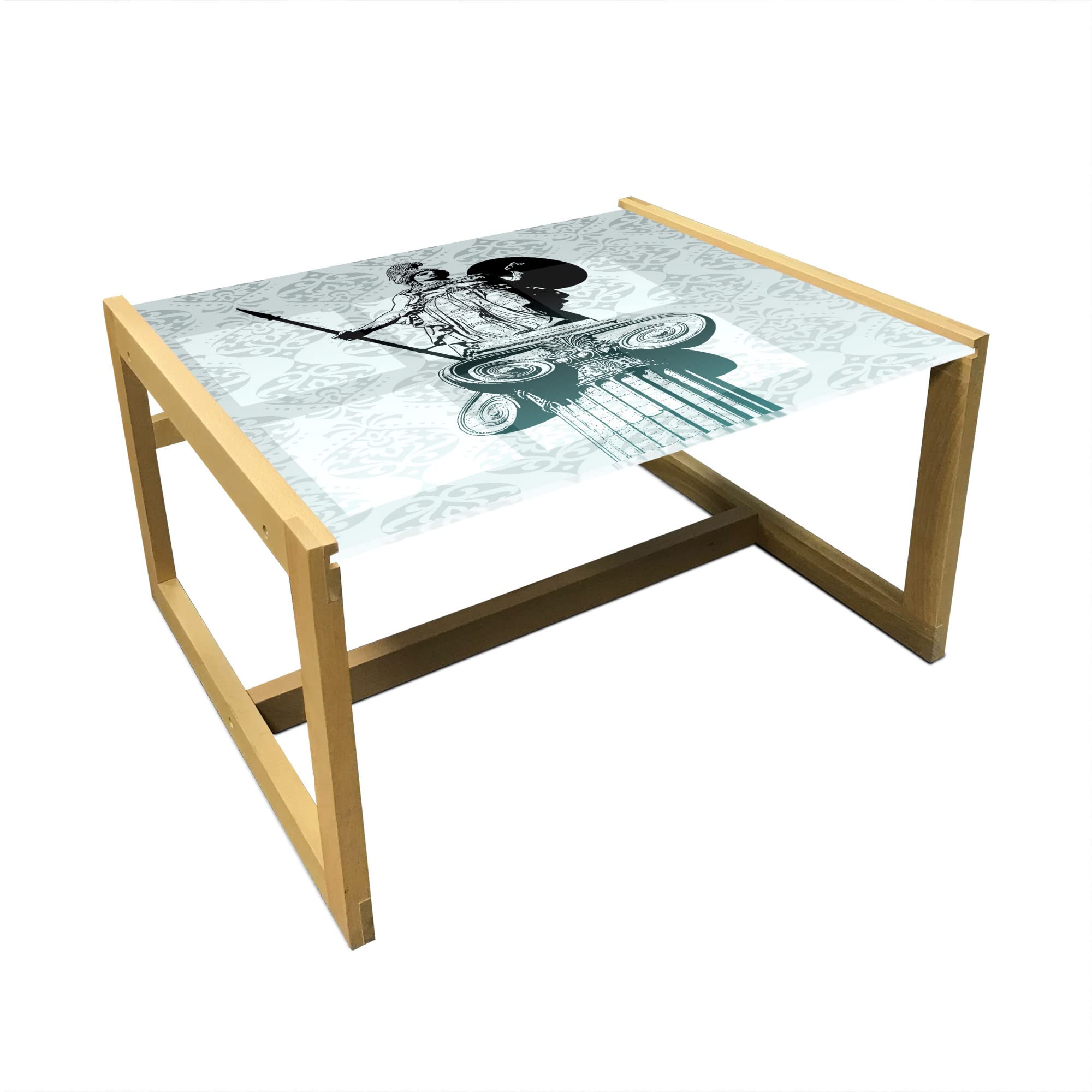 Retro Coffee Table with Wooden Frame - Office & Dorm Decor