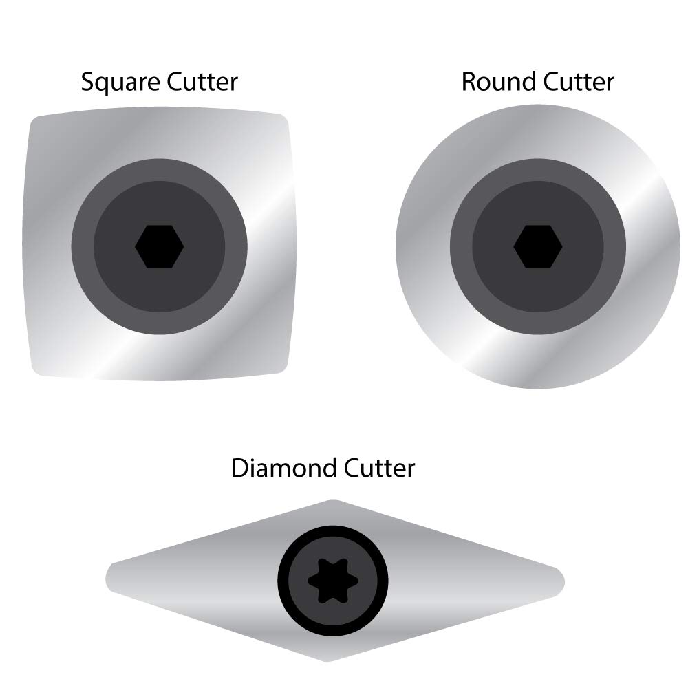 Premium Carbide Turning Tool Set (3-Piece) - Diamond, Round & Square Shapes with Comfort Grip Handles for Woodworking, Metalworking & DIY Projects