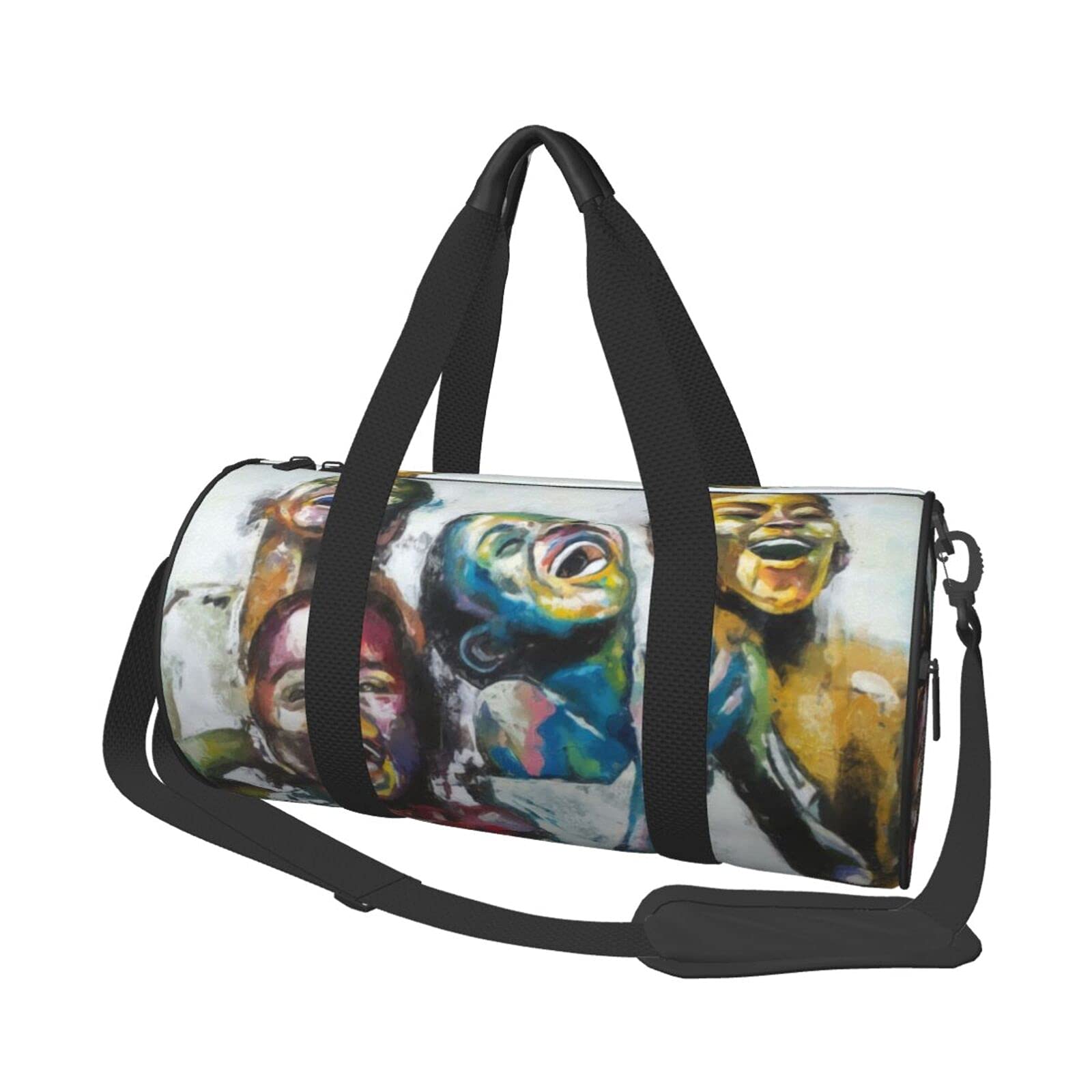 Stylish Lightweight Cylindrical Duffel Bag for Men & Women - Perfect Gym, Travel & Leisure - African American Music Lovers' Choice - Compact Carry-On for Workouts, Weekend Trips & Daily Commute