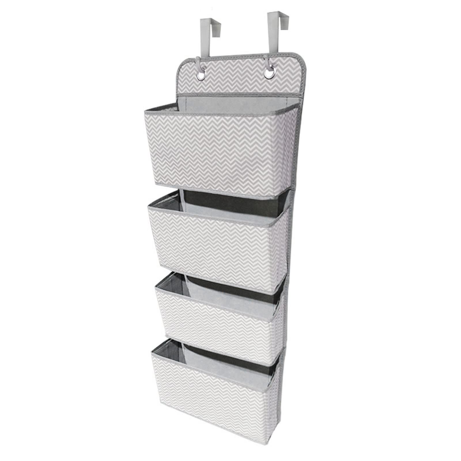 4-Tier Over The Door Shoe Organizer - Space Saving Hanging Shoe Storage Rack for Closet, Gloves & Accessories (Grey, One Size) - Perfect for Small Spaces, Dorm Rooms & Apartment Organization