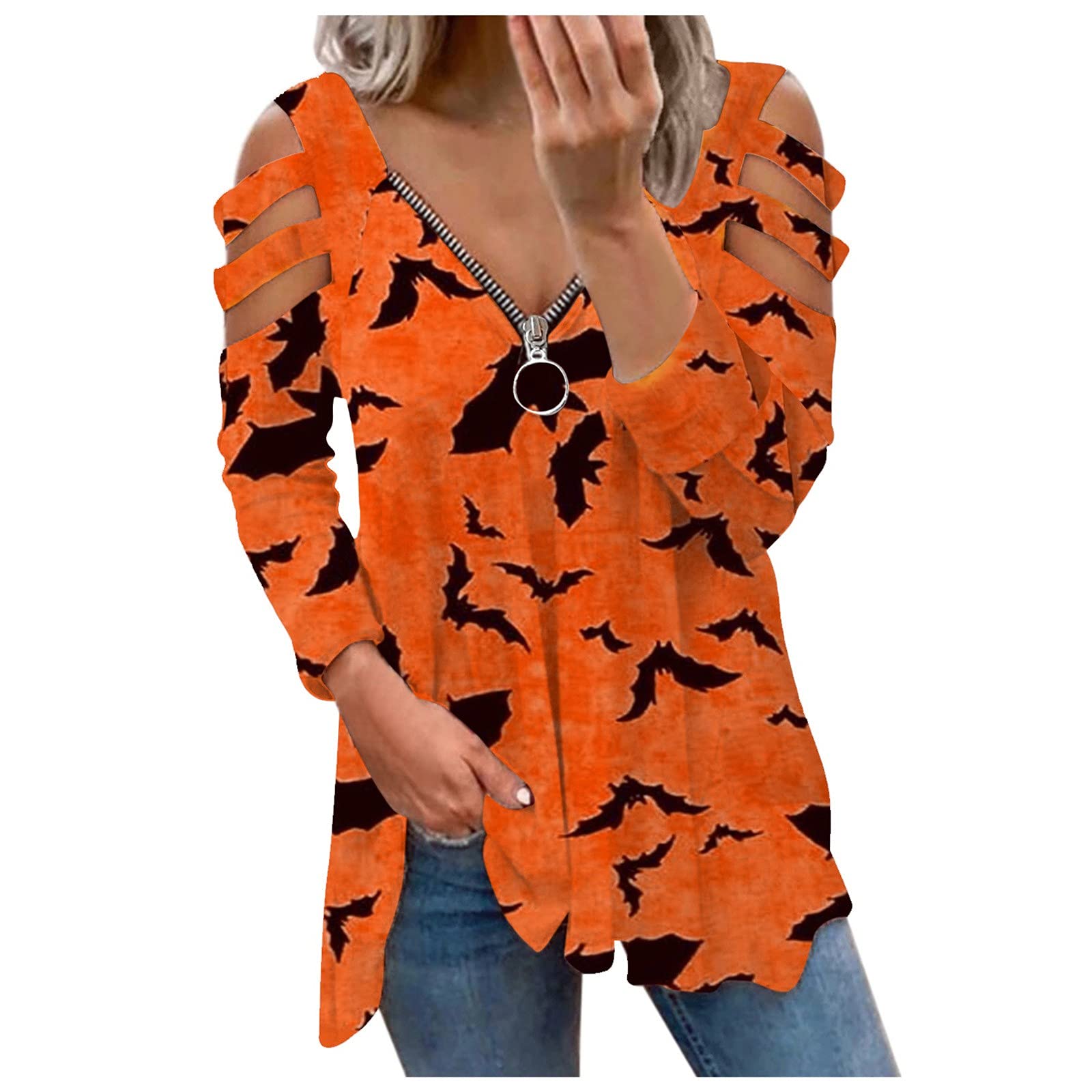 Halloween Workout Shirt for Women - Vintage Pumpkin Print Short Sleeve T-Shirt | O-Neck Flowy Summer Top | Casual Gym & Party Wear | Perfect for Halloween Costumes, Workouts and Fall Festivals