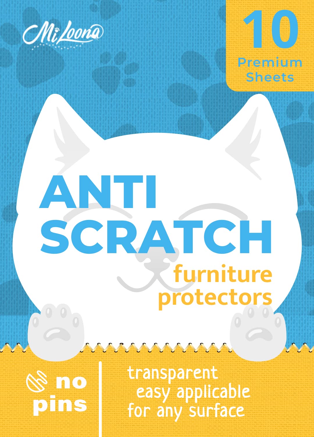 Cat Anti Scratch Furniture Protector - XL Couch & Sofa Protector for Cats - Durable Pet Scratch Guards (10 Pack) - Perfect for Living Room Furniture Protection