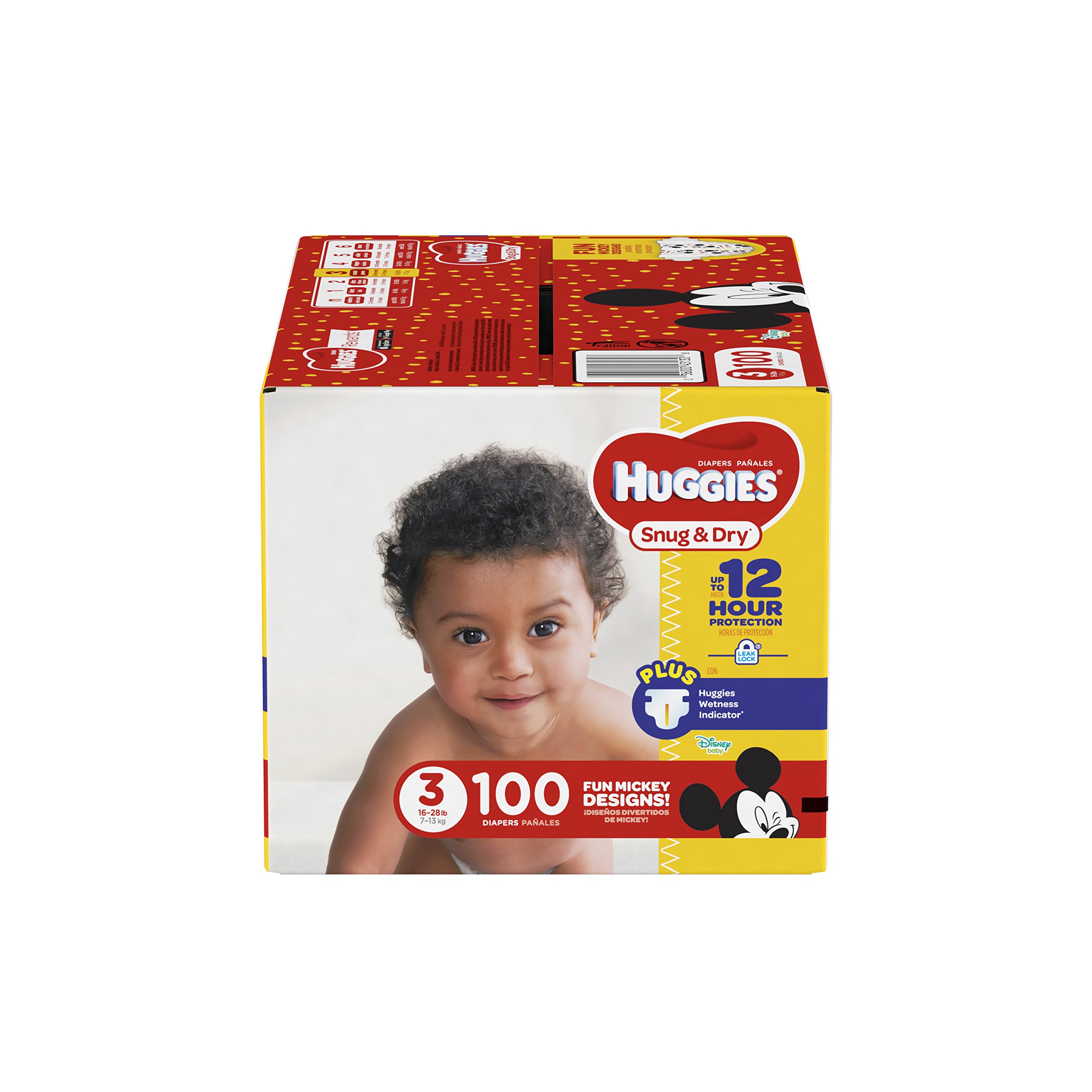 HUGGIES Snug & Dry Diapers Size 3 - 100 Count Big Pack | Ultra Absorbent Baby Diapers for Overnight Protection & Leak Prevention | Perfect for Daycare, Travel & Everyday Use (Packaging May Vary)