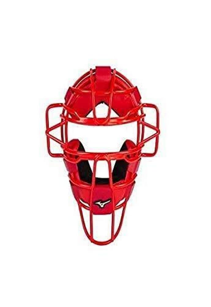 Mizuno Samurai Catcher's Face Mask - Red Baseball Protective Gear for Catchers | Perfect for Baseball Games, Training & Practice Sessions