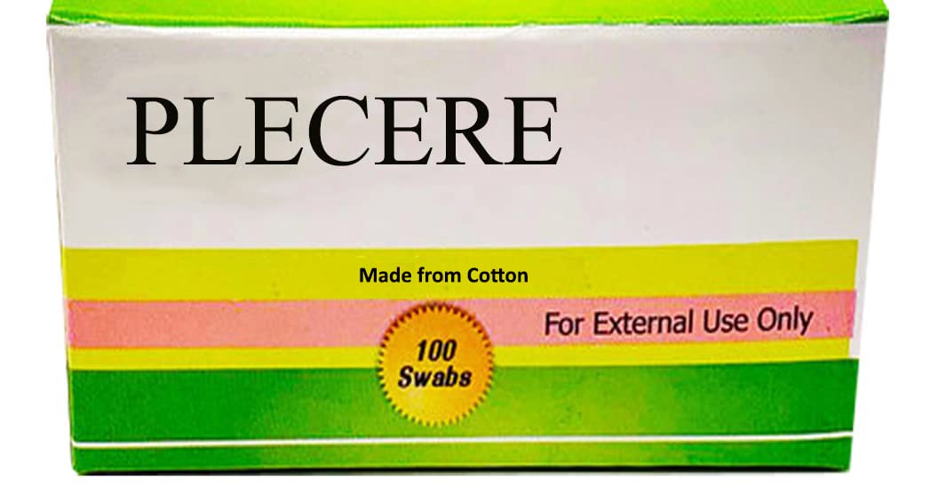 Plecere Cleaning Swabs & Prep Pads - 100 Count Disposable Skin Care Wipes for Makeup Removal, First Aid, and Electronics Cleaning