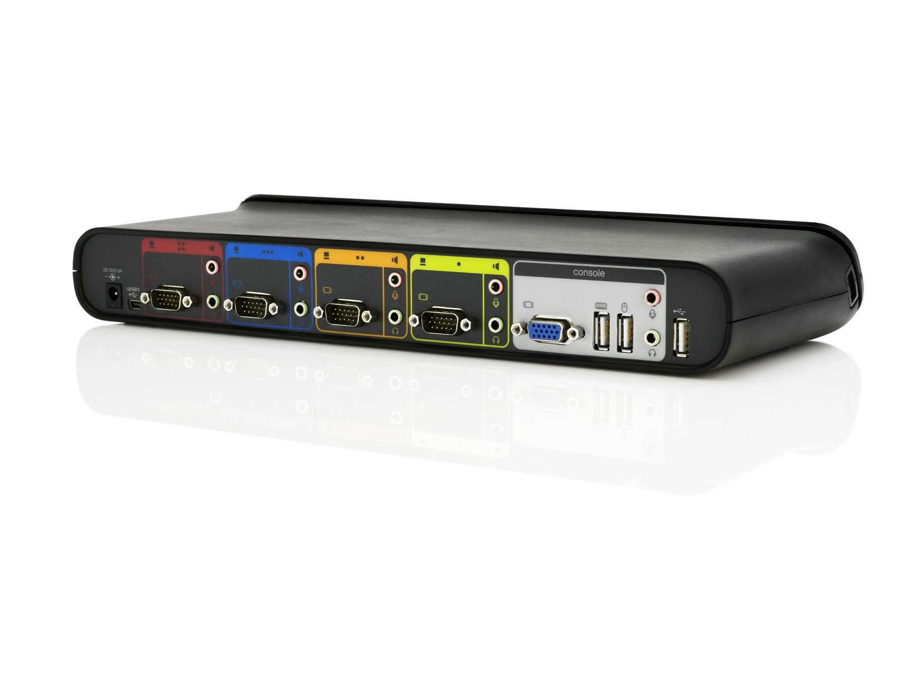 Belkin F1D086Uea SOHO Series 4-Port USB/VGA KVM Switch with Audio, Built-In USB Hub & Cables - Perfect for Home Office & Multi-Computer Workstations