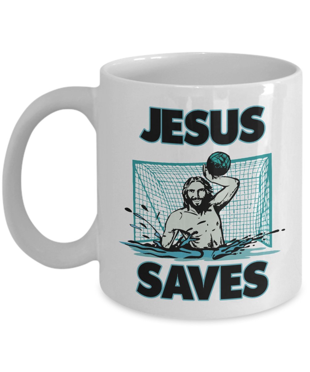 Jesus The Water Polo Goalie 11oz Gift Mug - Perfect for Christian Water Polo Fan Parents, Ideal for Coffee & Tea Lovers, Great for Home, Office, or Church Use