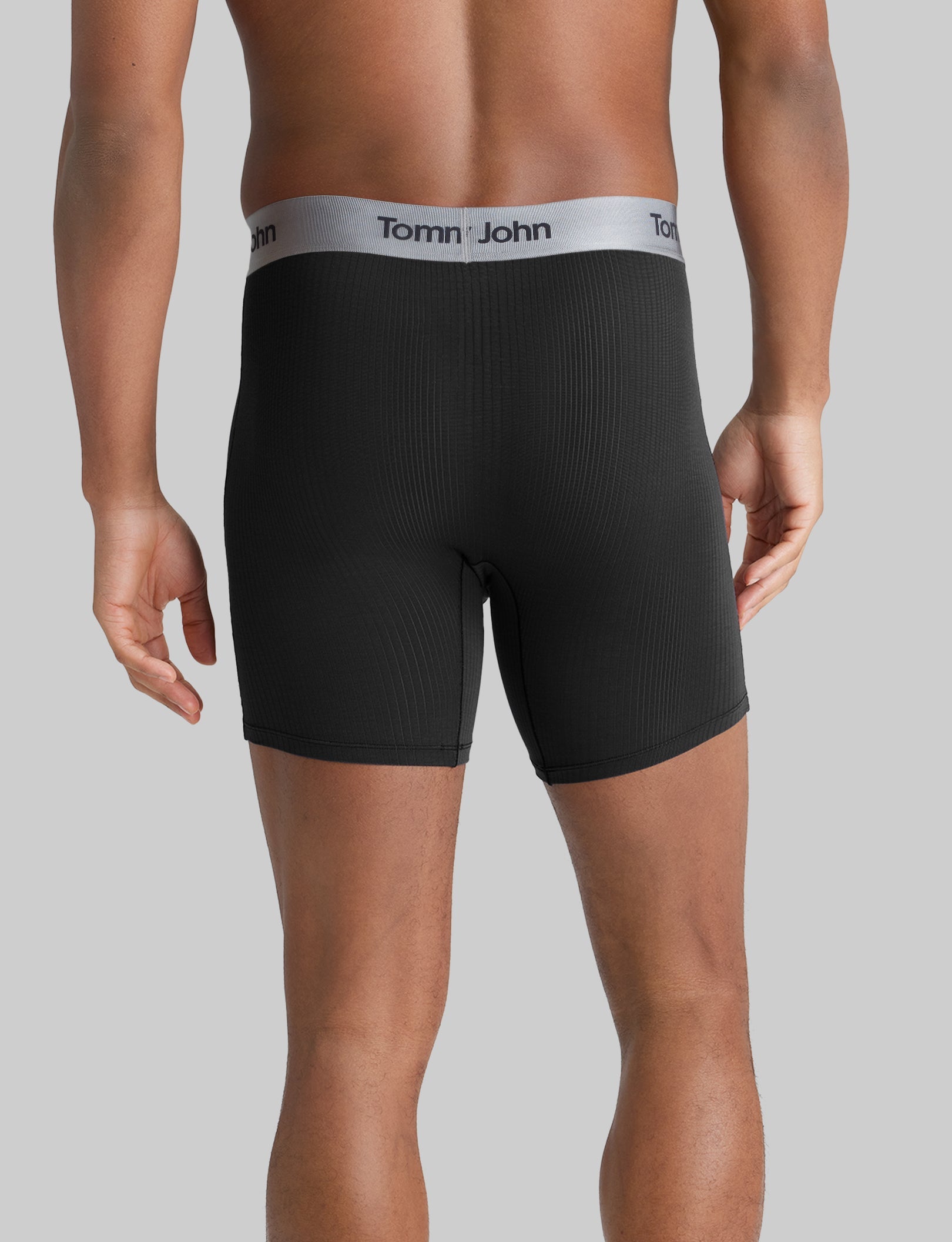 Premium Second Skin Luxe Rib Mid-Length Boxer Briefs - 6 Pack | Ultra-Soft Breathable Underwear for Men | Perfect for Workout, Lounge & Everyday Comfort