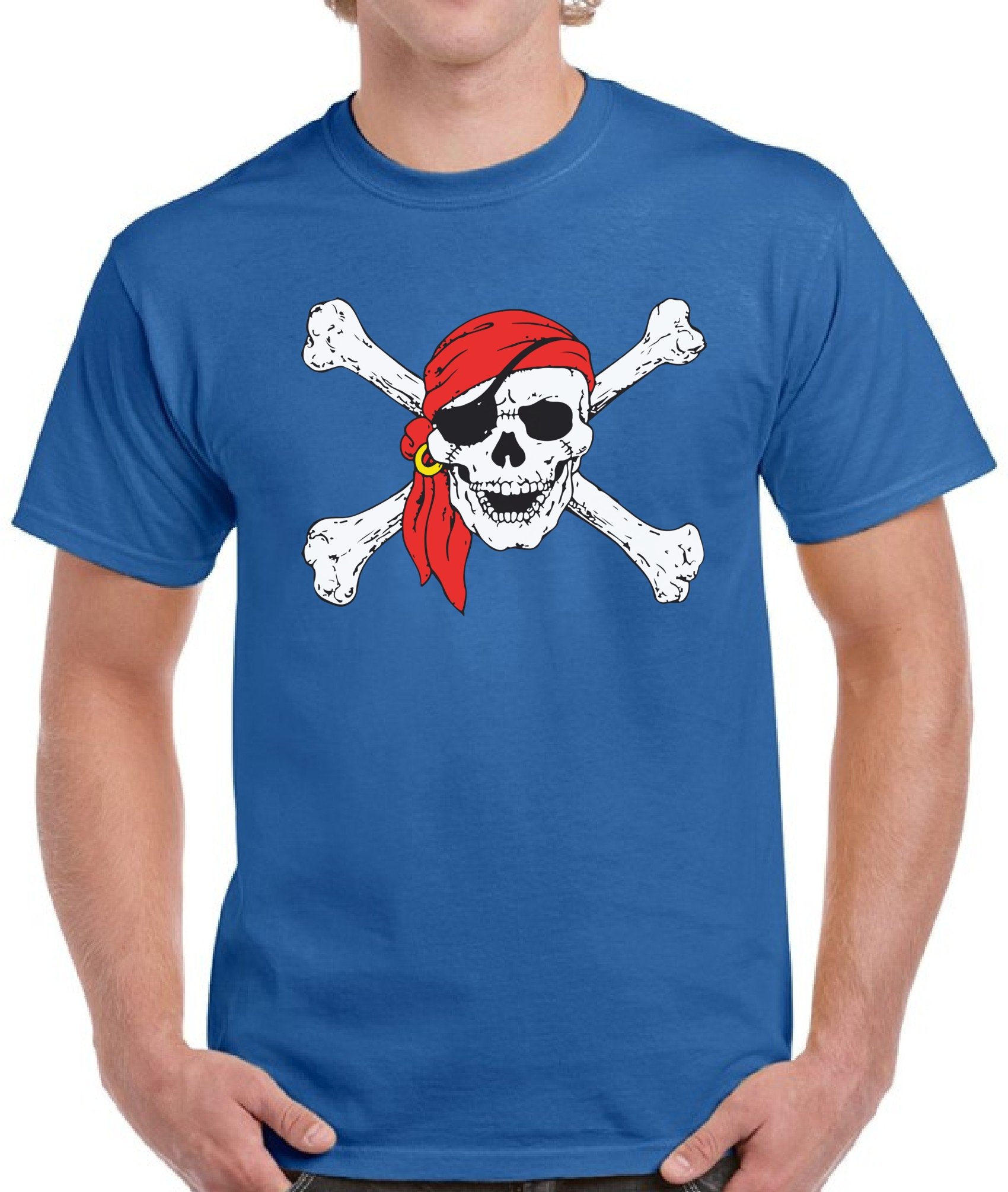 Men's Pirate Skull T-Shirt - Jolly Roger Flag Design for Gifts & Costumes