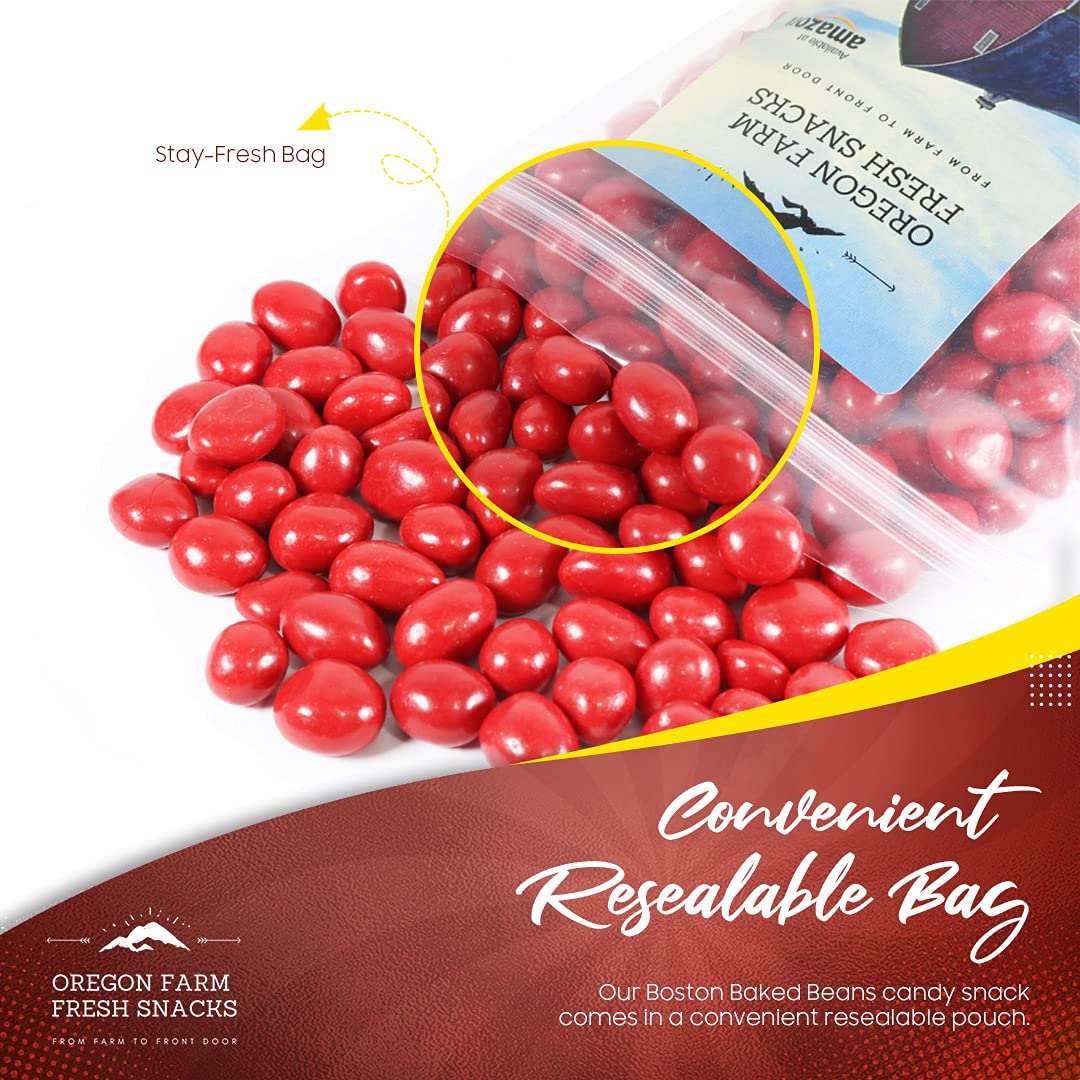 Oregon Farm Fresh Boston Baked Beans Candy Coated Peanuts - 2lb Bulk Snack - Perfect for Movie Nights, Game Days, Office Snacks & Party Buffets - Crunchy Sweet Treat for Sports Events & Lunchboxes
