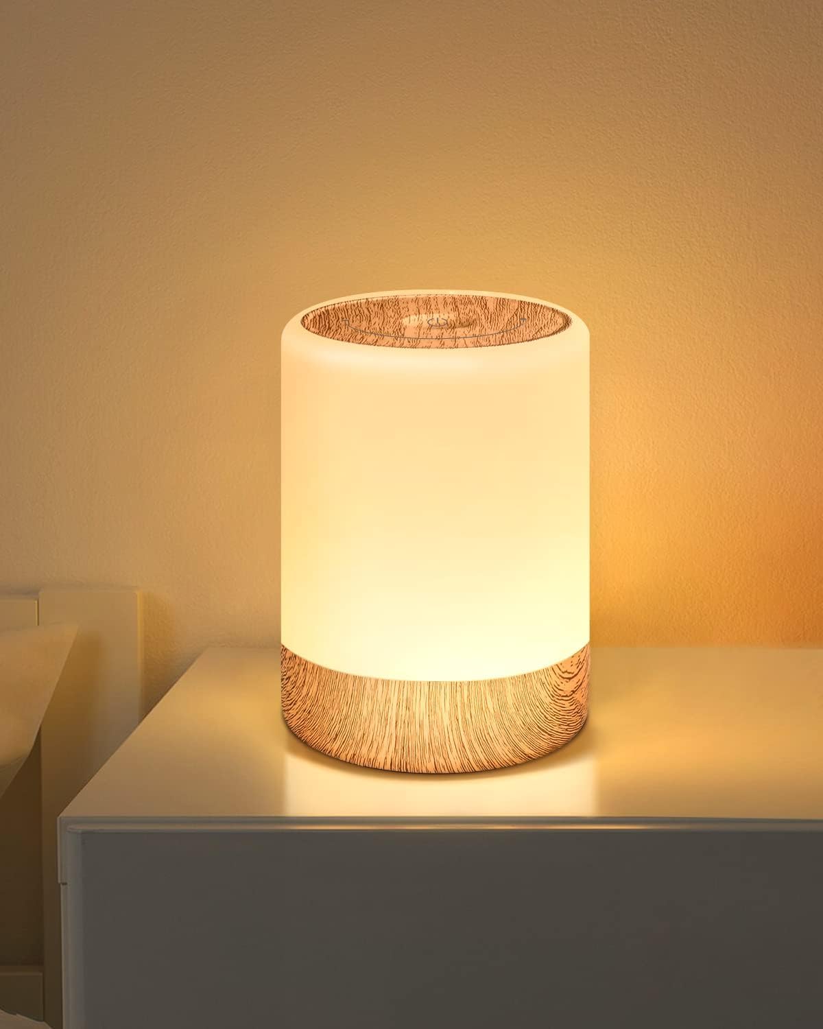 Smart LED Night Light for Kids - USB Rechargeable, Dimmable Touch Lamp with RGB Color Changing & Memory Function, Portable Bedside Table Lamp for Baby Nursery, Breastfeeding, Bedroom Decor (White) - Perfect for Nighttime Feedings, Kids' Room Ambiance & Safe Nighttime Navigation