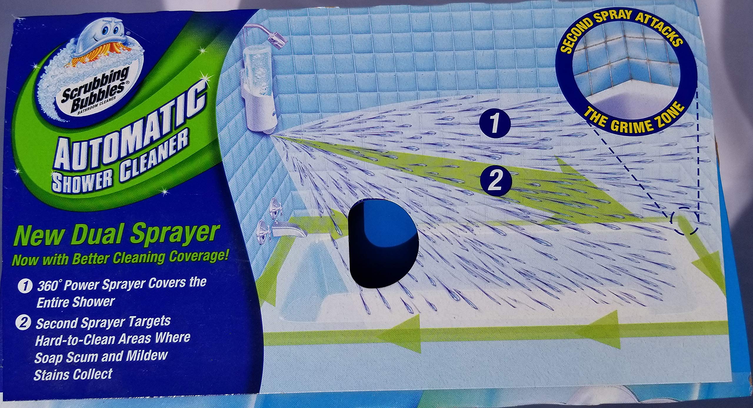 Scrubbing Bubbles Automatic Shower Cleaner Kit - 34 oz Refillable Bottle for Sparkling Tiles & Glass - Perfect for Daily Bathroom Cleaning & Stain Removal