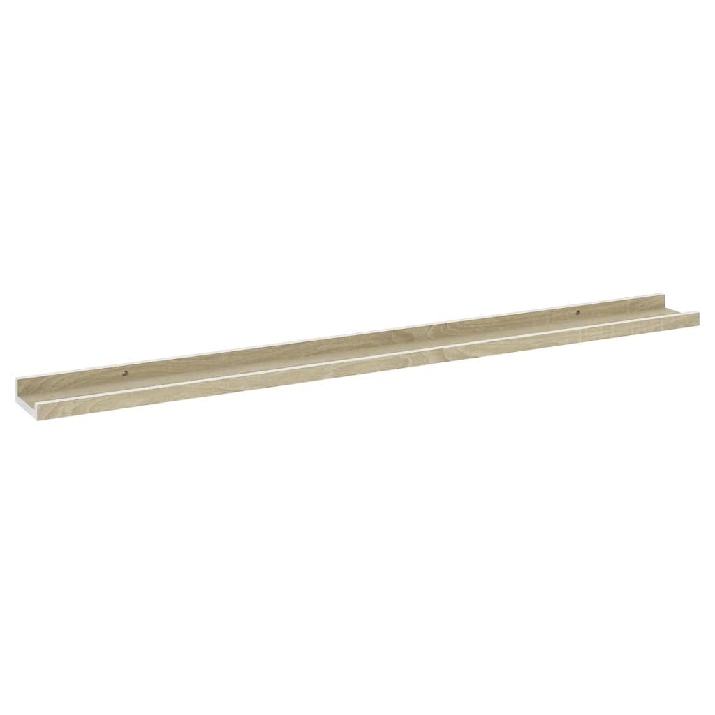 2-Pack Floating Wall Shelves Set - White & Sonoma Oak (39.4