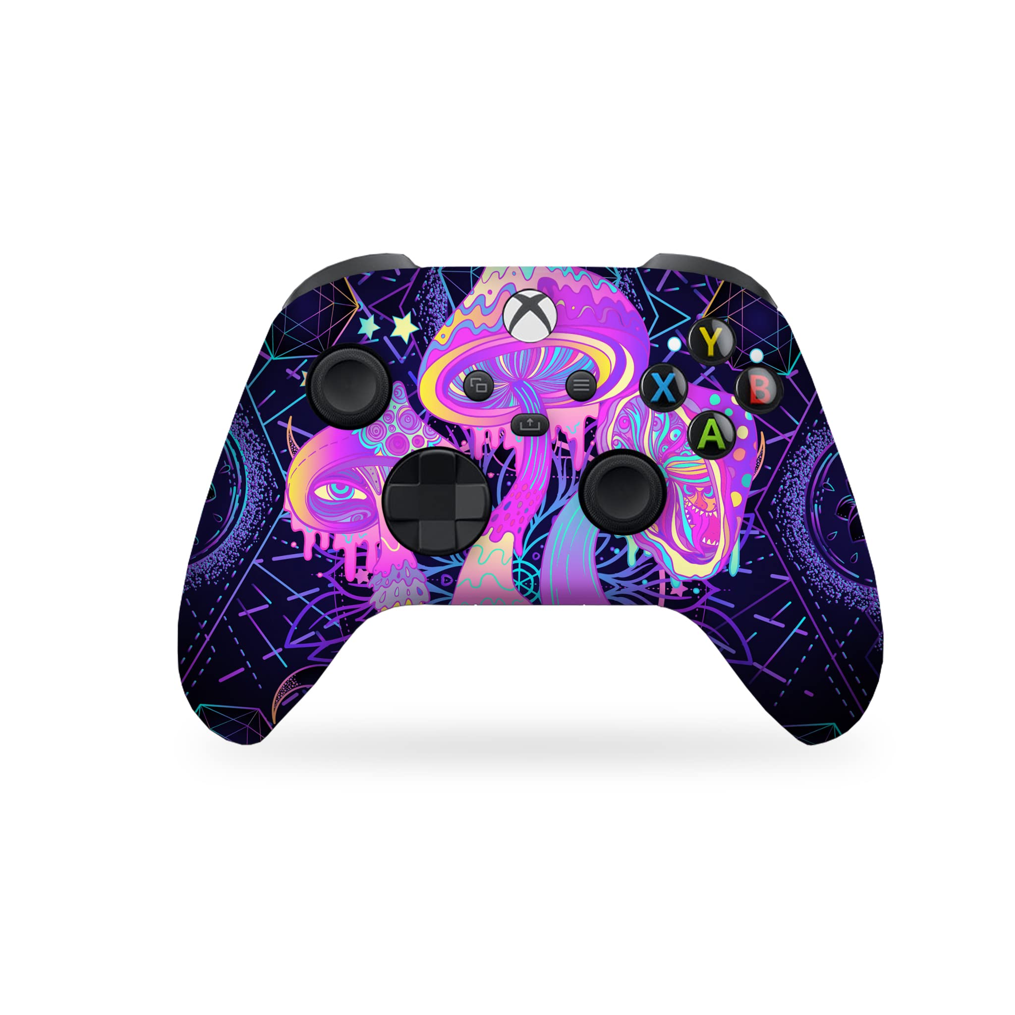 Custom Psychedelic Mushroom Wireless Xbox Controller - Compatible with Xbox One, Series X & S - Water Transfer Printed Design (Not a Skin) - Perfect for Gaming Enthusiasts & Collectors