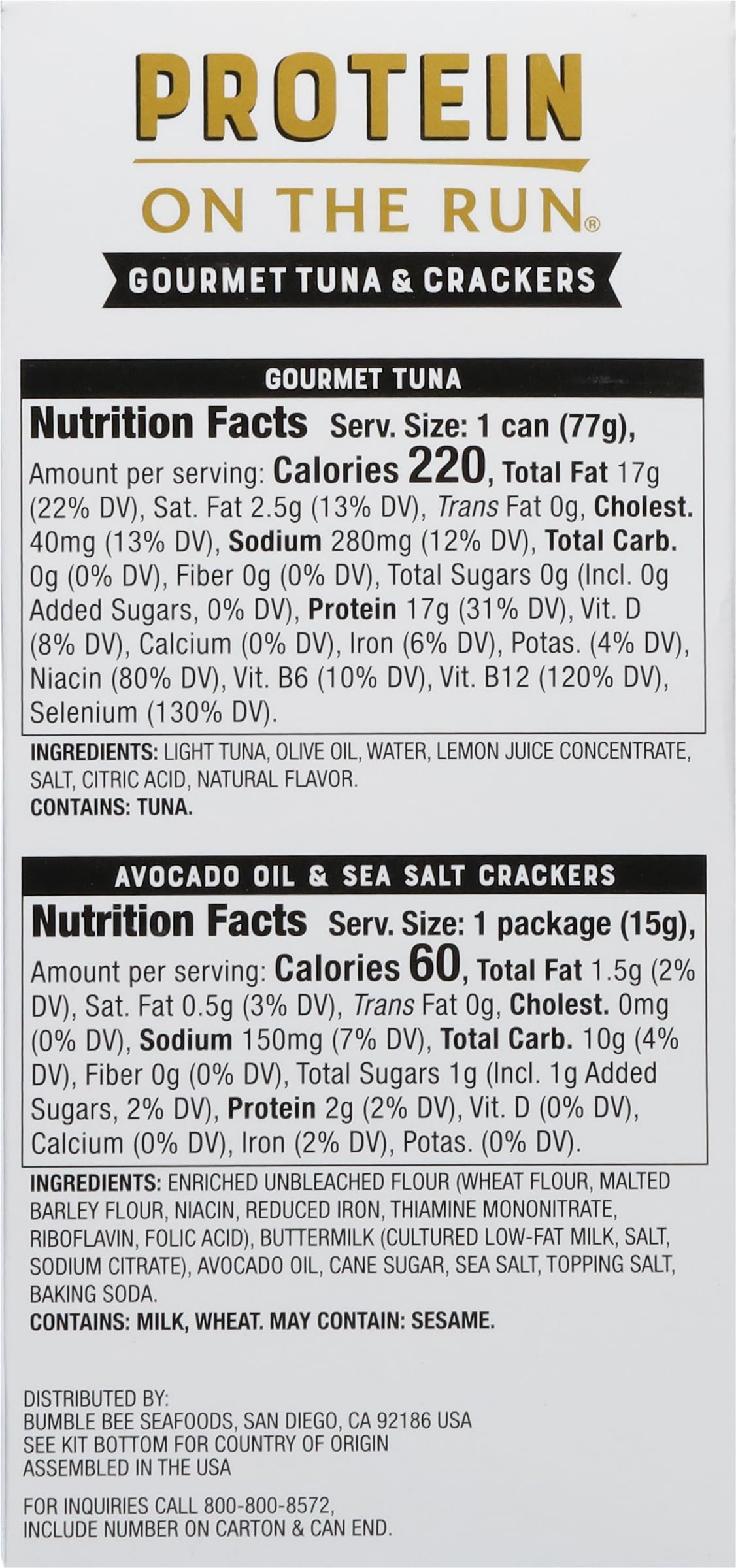 Bumble Bee Prime Protein Tuna Snack Kit - 12 Pack | Gourmet Olive Oil & Lemon Marinated Tuna with Crackers & Utensil | 19g Protein per Serving | Perfect for Office Lunch, Hiking & On-the-Go Snacking