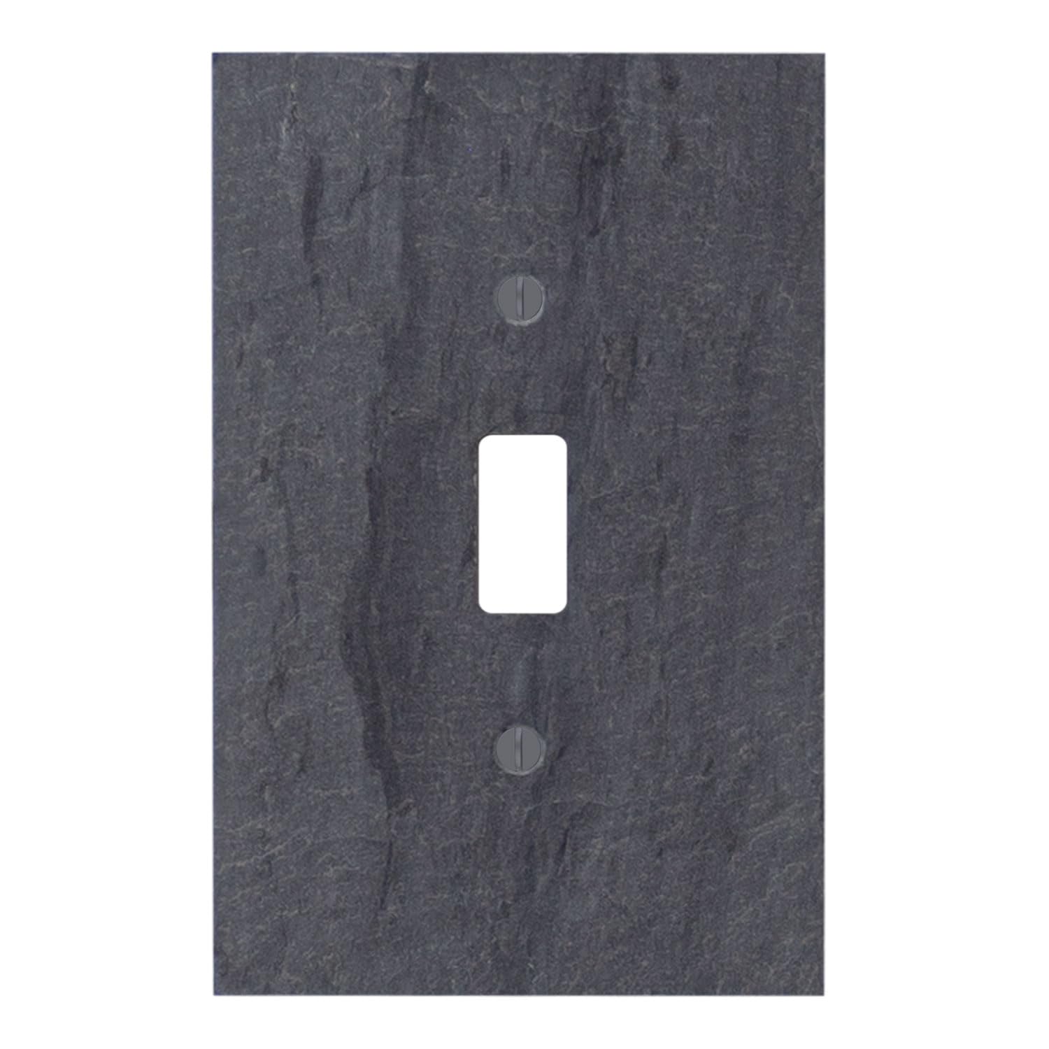 Decorative Vermont Slate Gray Light Switch Cover - Single Toggle Outlet Wall Plate (1 Gang, 3.25
