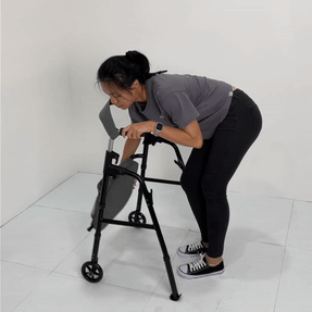 HappyWheels Lightweight Folding Travel Walker with Seat & Wheels - Ideal for Seniors, Elderly Mobility Aid for Indoor & Outdoor Use, Shopping, Park Walks
