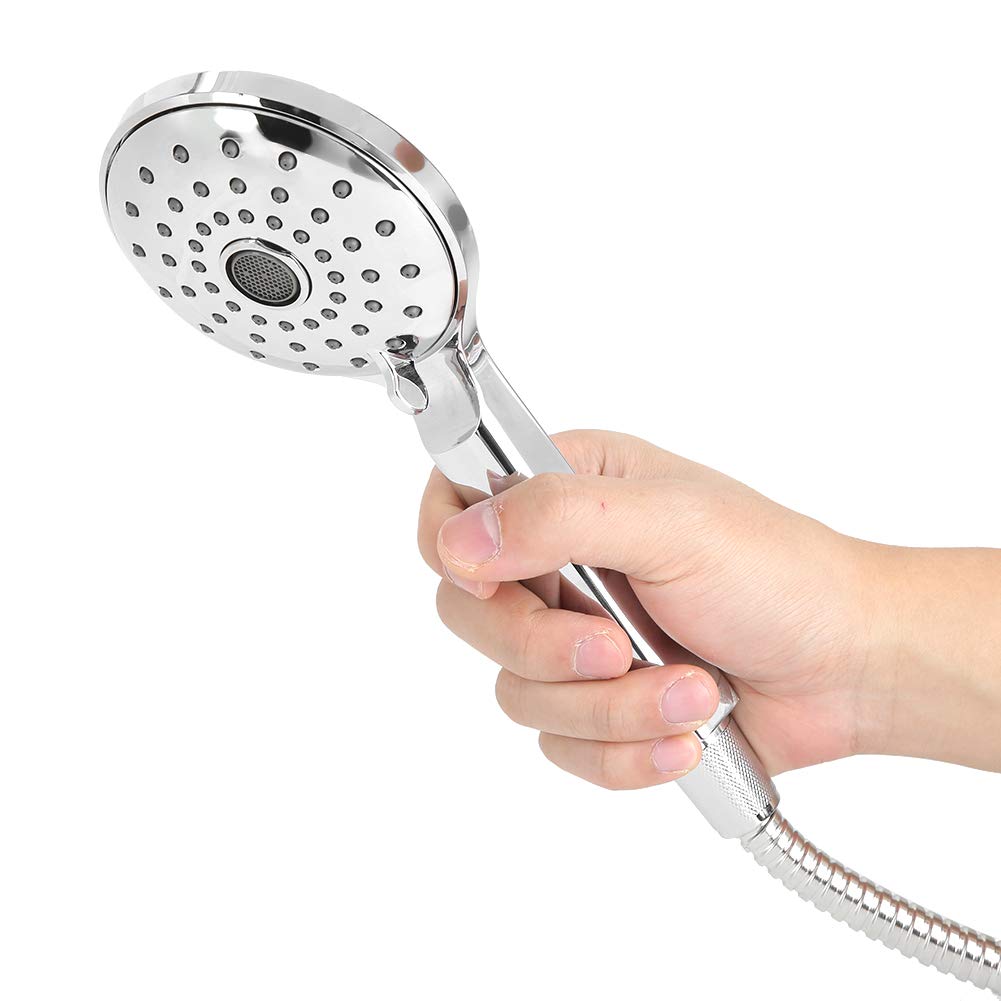 Alvinlite High Pressure Handheld Shower Head with Hose - Chrome Plated Water Saving Shower Nozzle Set with Adjustable Bracket - Perfect for Bathroom, Spa & RV Use - Powerful Shower Head Kit with 5 Spray Modes