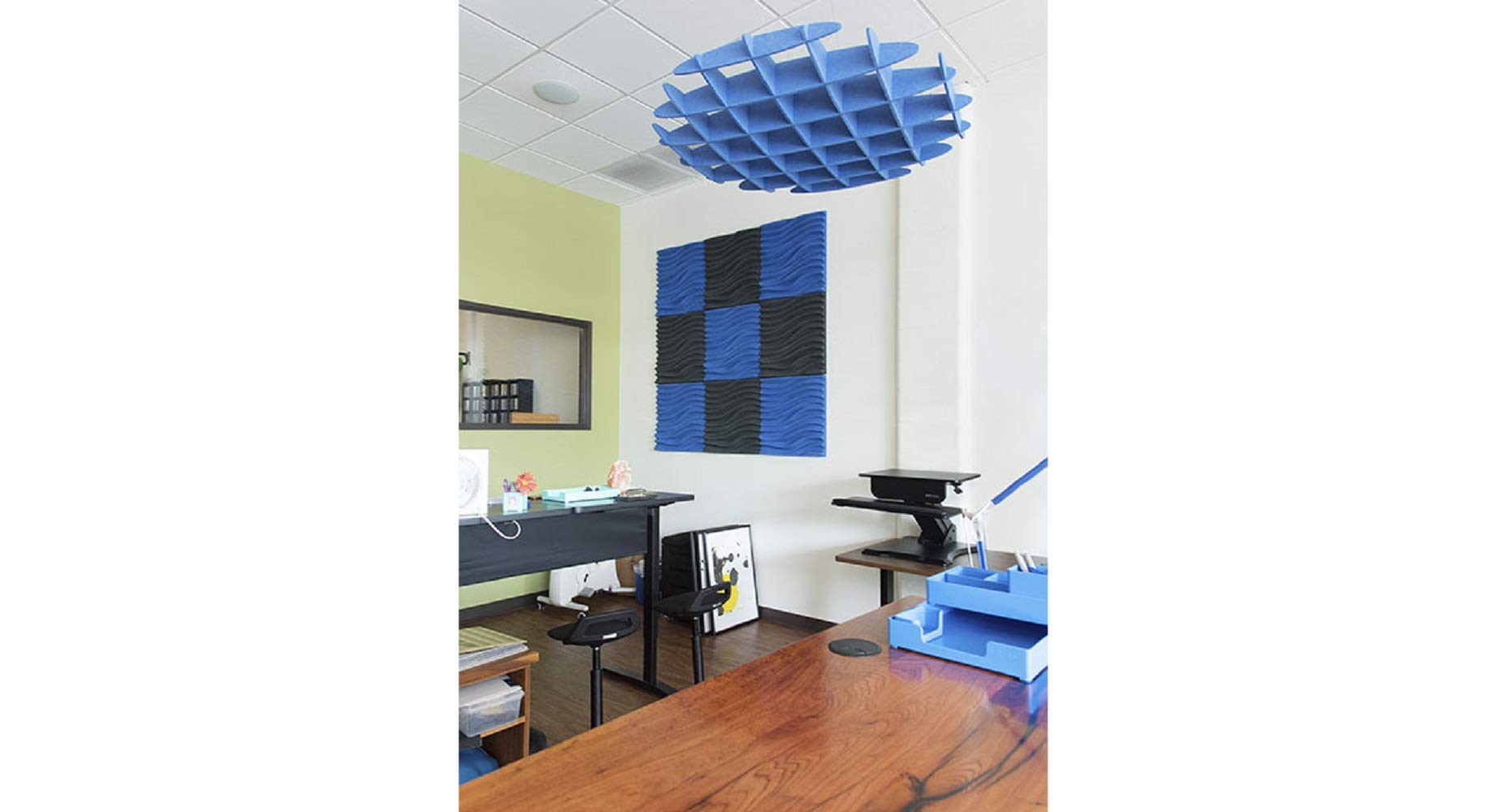 Uplift Desk 3D Wave Acoustic Panel - Dark Gray Soundproof Wall Panels for Home Studio, Office & Theater Noise Reduction