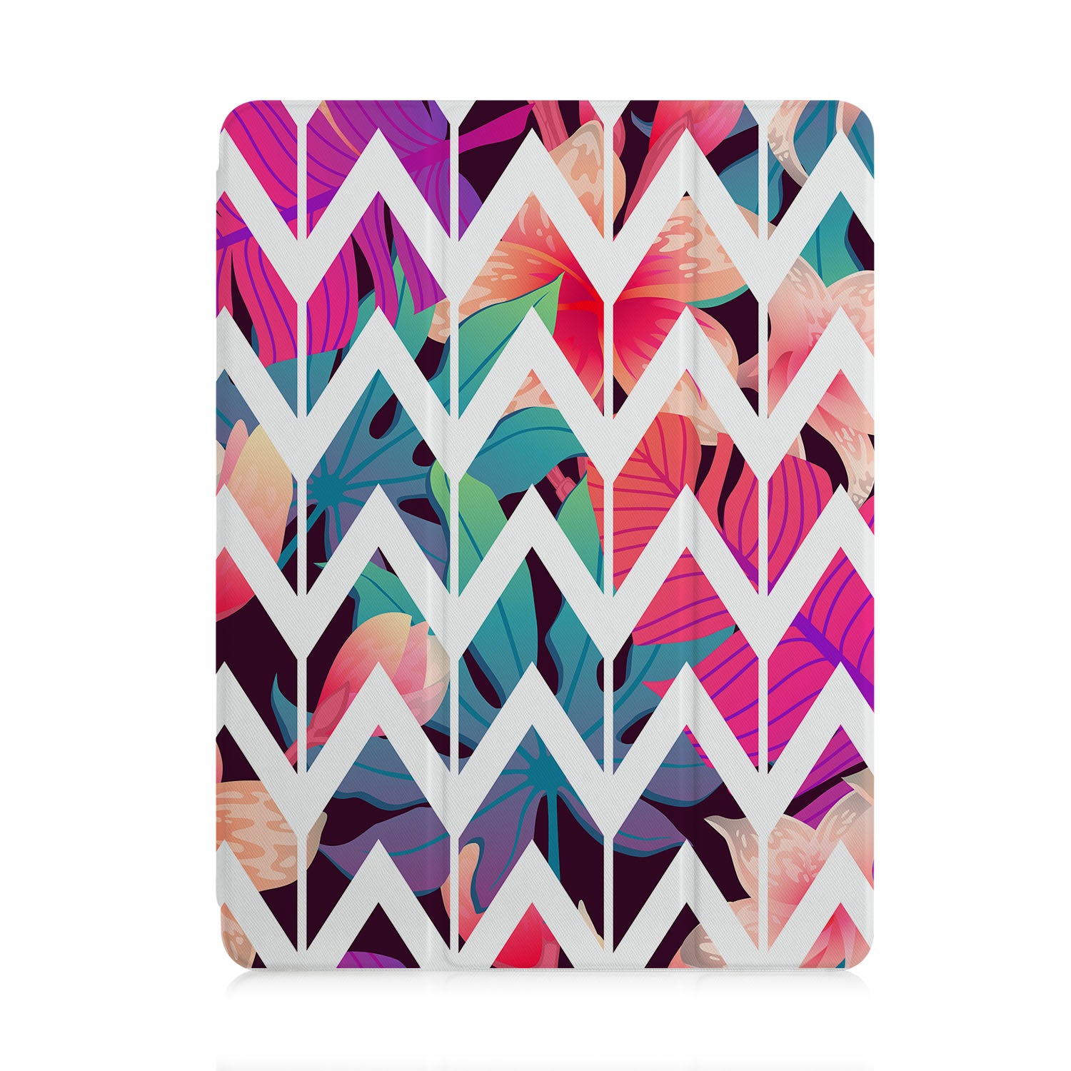 Geometric Flower iPad Trifold Case - Slim Protective Cover for iPad Air/Pro, Auto Sleep/Wake, Multiple Viewing Angles - Perfect for Work, Travel & Home Use