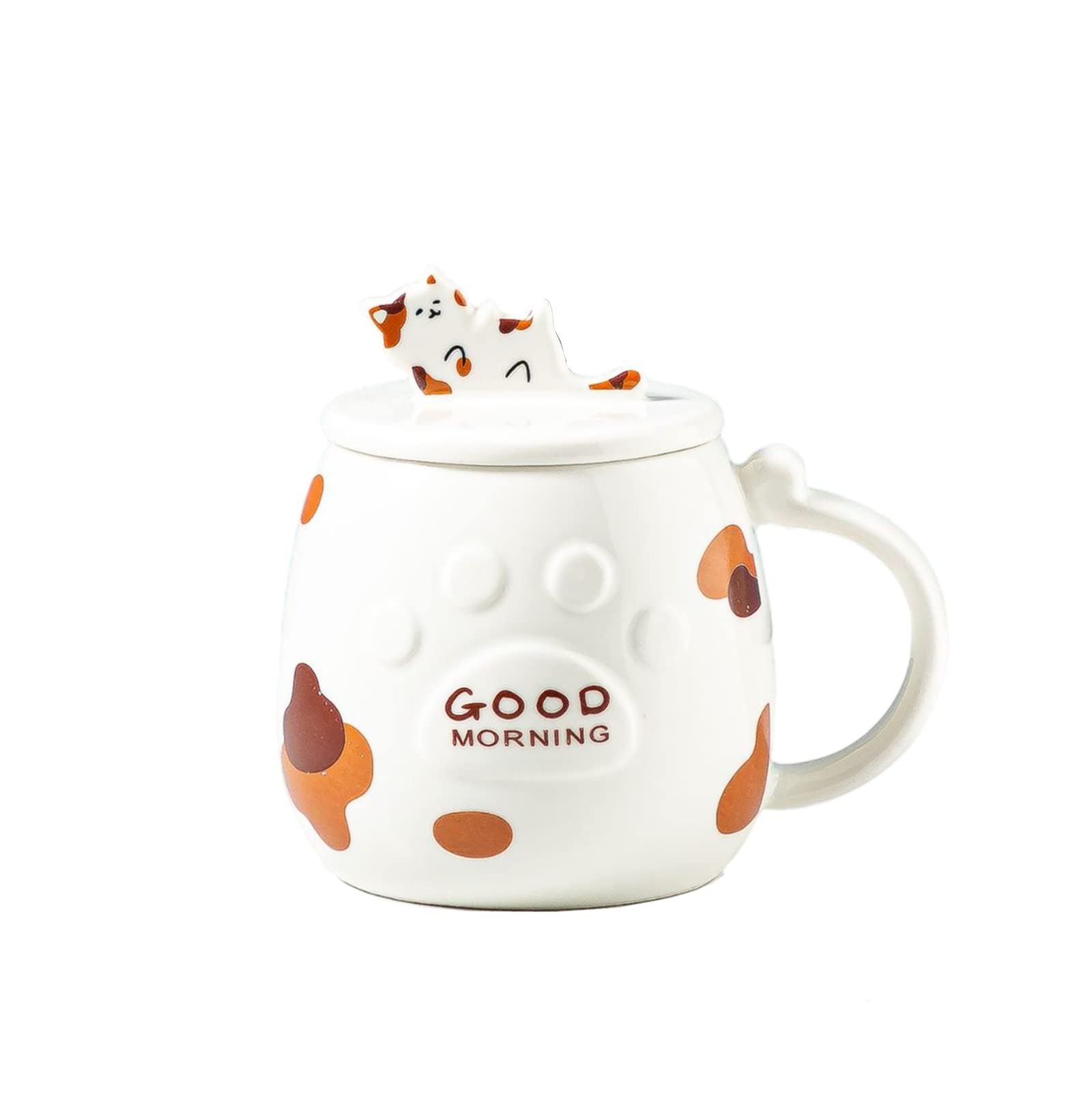 Floette Cute Cat Ceramic Coffee Mug - 12oz Novelty Tea Cup with Cat Design, Perfect Gift for Cat Lovers - Ideal for Home, Office & Coffee Shops (A19)