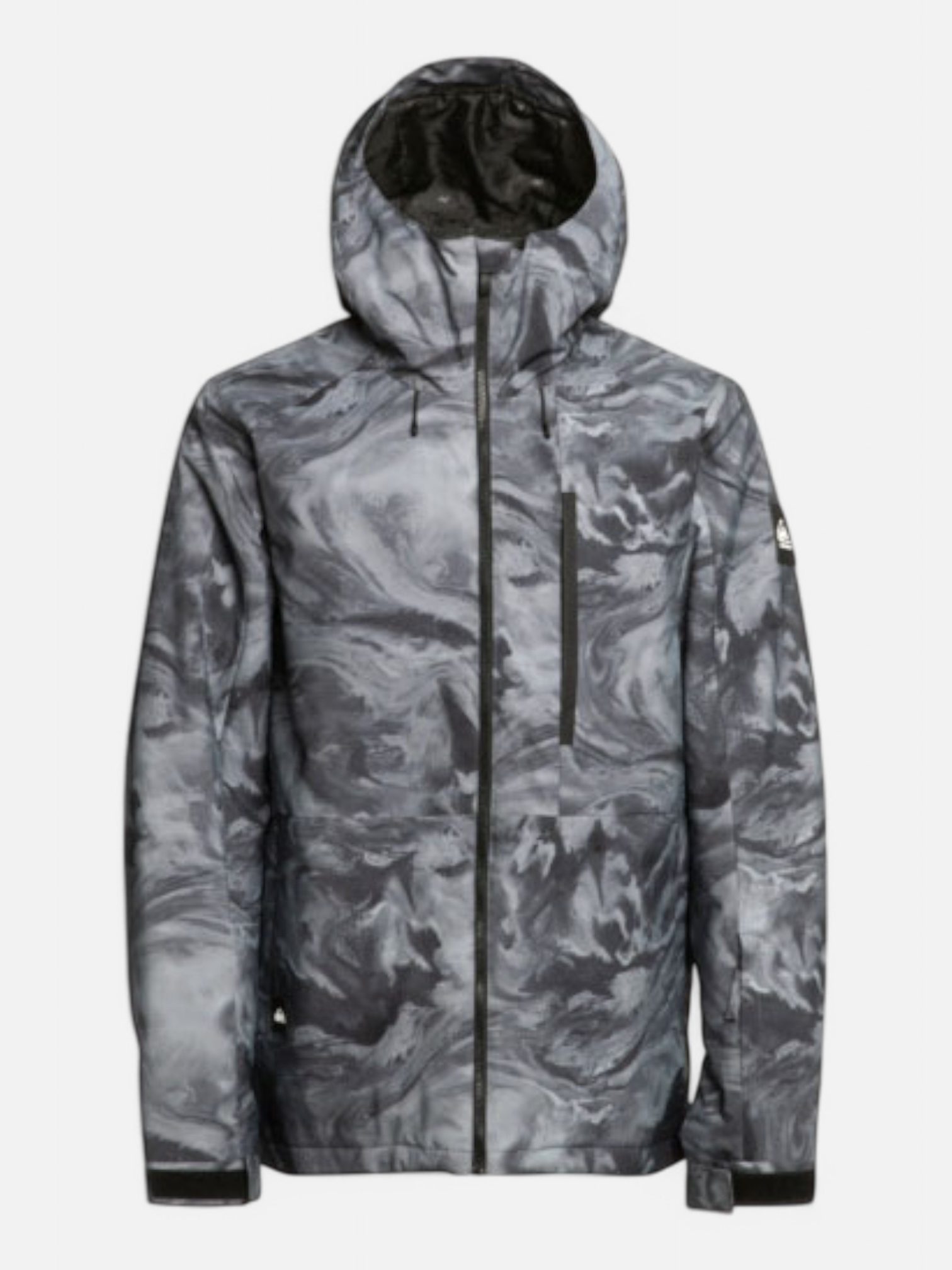 Quiksilver Snow Mission Printed Black Snow Jacket for Men & Women - Waterproof Winter Coat for Skiing, Snowboarding & Outdoor Adventures