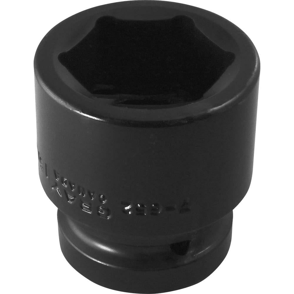 1 Drive 6 Point Standard Length Impact Socket - Black Industrial Finish for Automotive Repair and Heavy-Duty Machinery Maintenance