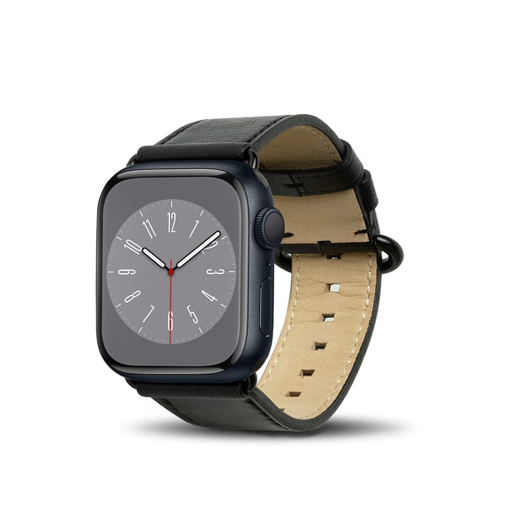 Premium Italian Aniline Full Grain Leather Band for Apple Watch 38mm 40mm 41mm - Handmade Replacement Strap Compatible with Apple Watch Series 8/7/6/SE/5/4/3/2/1 - Classic Unisex Design for Work, Gym & Everyday Wear