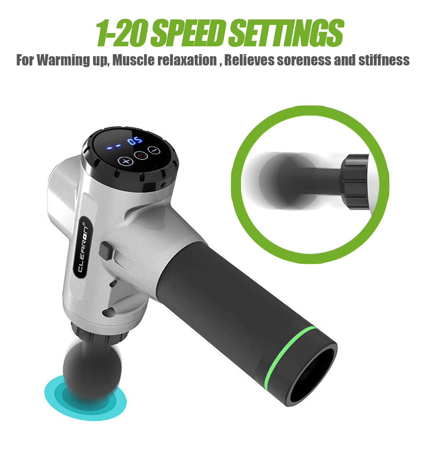 Upgraded Professional Handheld Deep Tissue Massage Gun for Athletes - 1-20 Speed Levels, Muscle Pain Relief, Burgundy | Portable Percussion Therapy Device for Post-Workout Recovery, Muscle Relaxation & Home Use