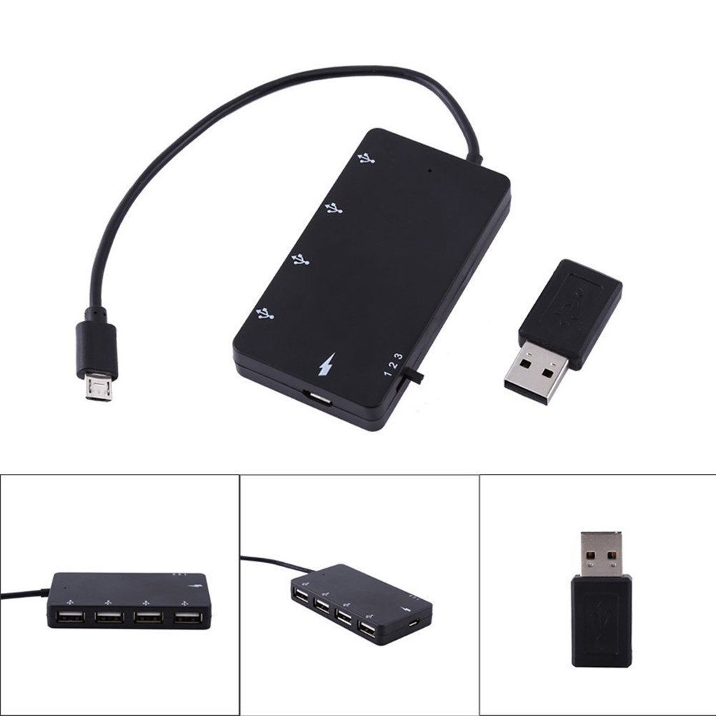 Micro USB OTG Hub with 4-Port USB Charger - Male to Female Adapter for Smartphones, Tablets & Gaming Devices | Perfect for Travel, Office & Multi-Device Charging