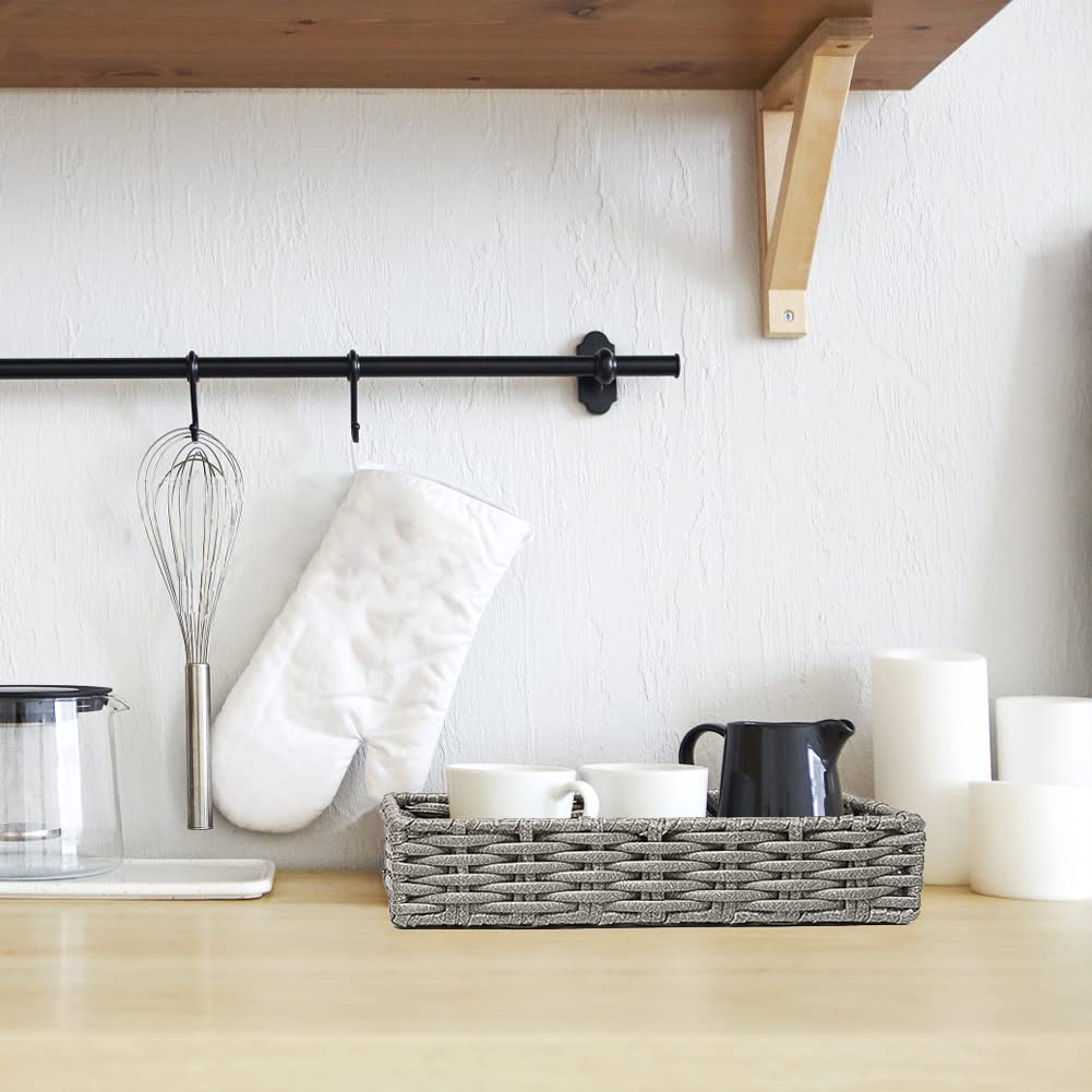HOSROOME Wicker Bathroom Storage Organizer - Decorative Toilet Paper Basket & Hand Towel Holder for Tank Top, Kitchen & Bread Storage | Perfect for Bathroom, Laundry Room & Farmhouse Decor