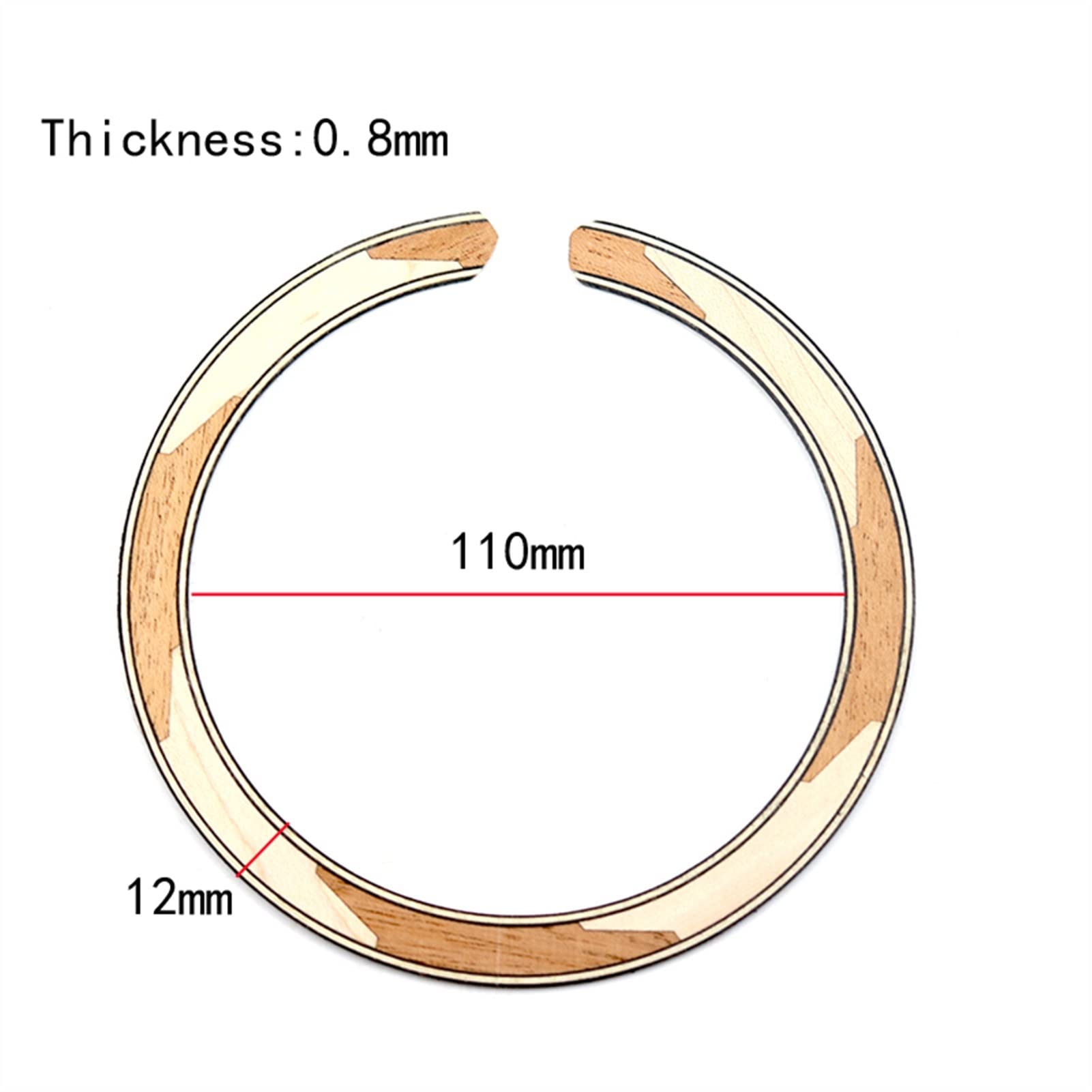 3-Piece Acoustic Guitar Sound Hole Inlay Set - Maple & Sapele Wood Rosette for Classical Guitar Replacement Parts | Perfect for DIY Guitar Repair, Upgrades and Customization