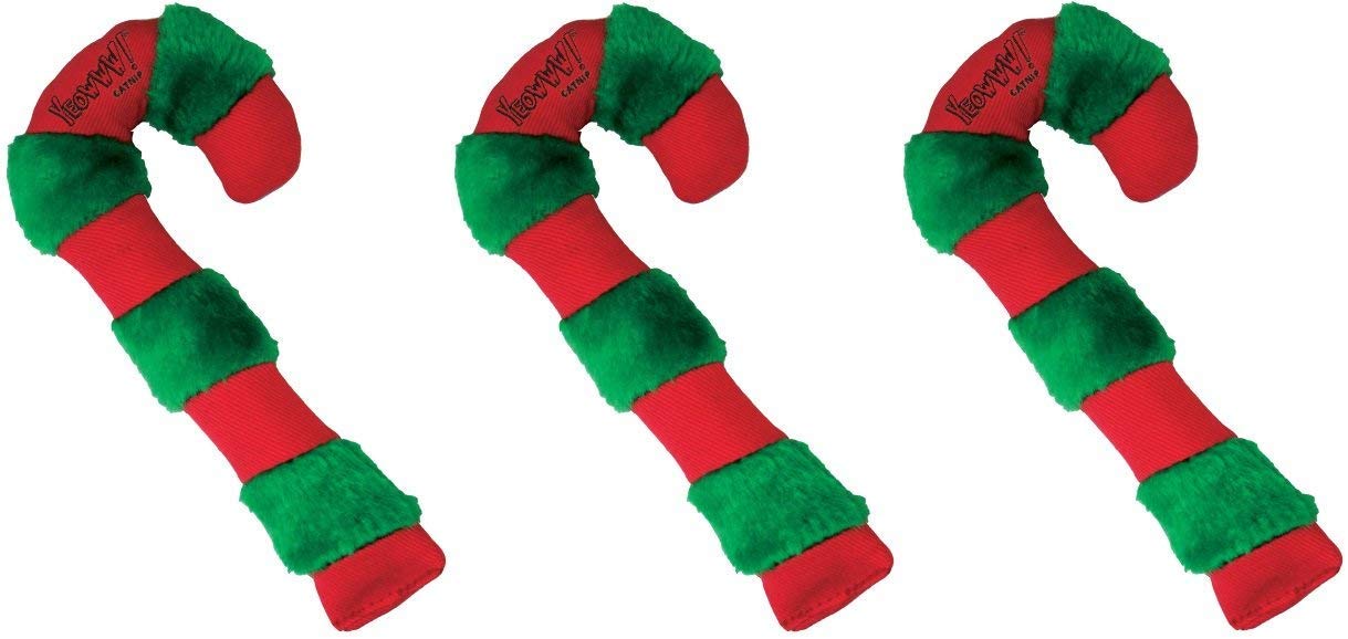 Organic Catnip Candy Cane Cat Toys - 3 Pack of Natural Catnip Sticks for Kittens & Adult Cats - Perfect for Playtime, Training & Stress Relief