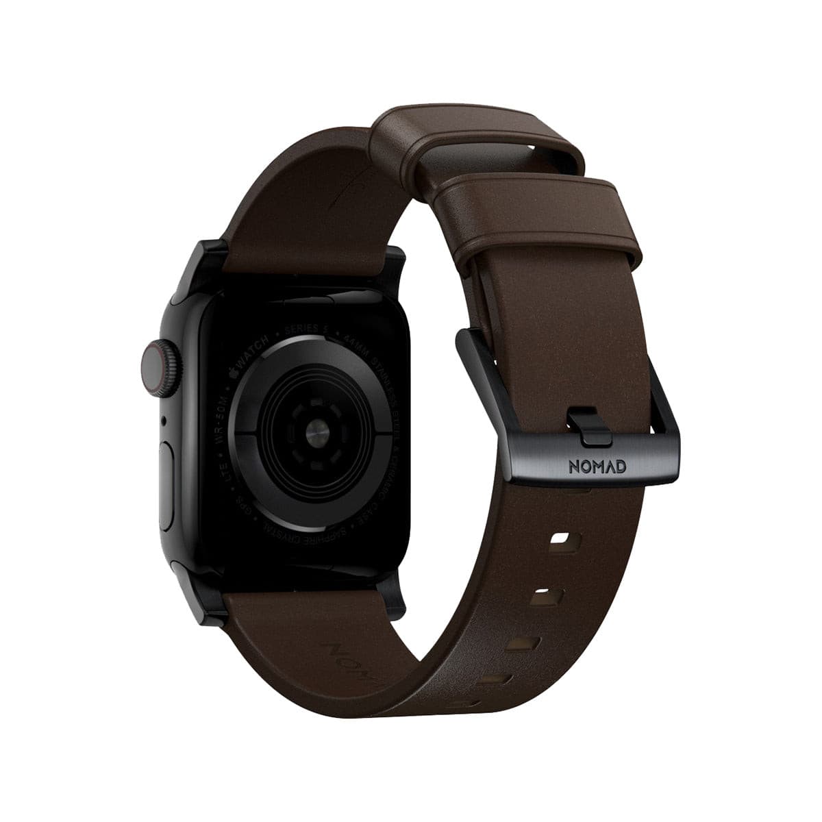 NOMAD Modern Leather Band for Apple Watch 45mm & 49mm - Genuine Brown Leather with Black Hardware | Perfect for Business, Casual & Everyday Wear