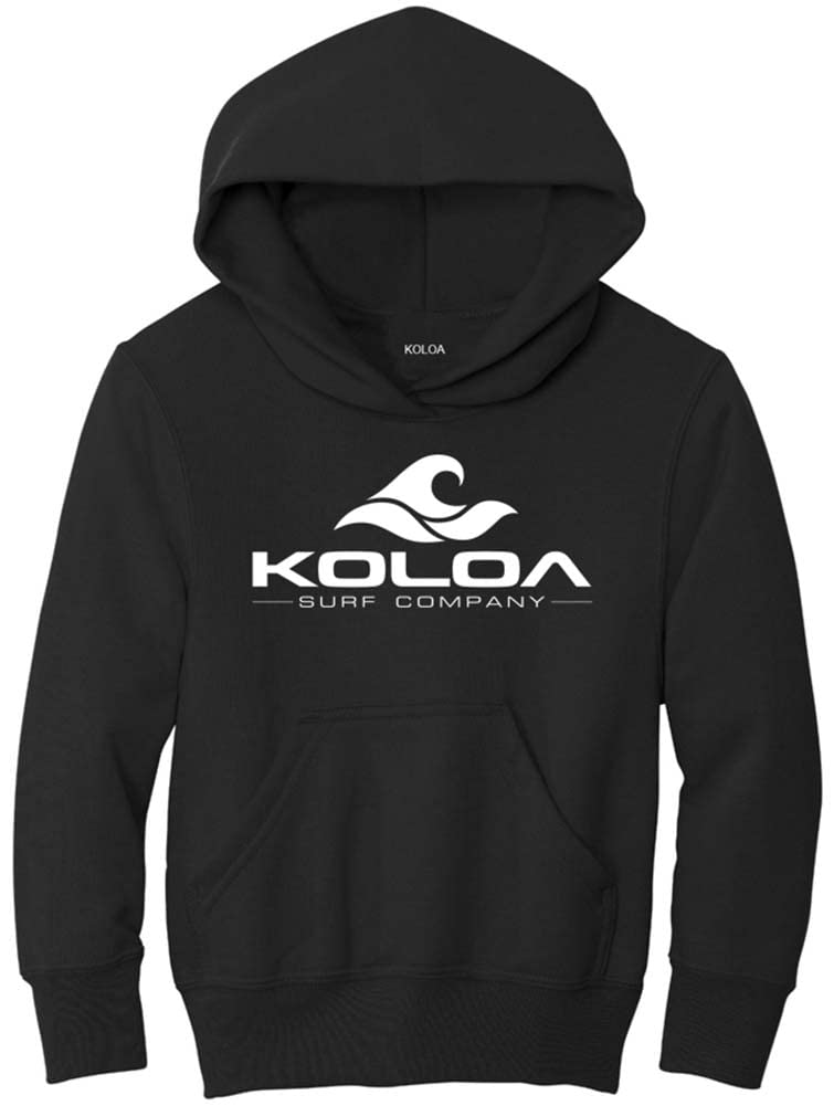 Joe's USA Koloa Wave Logo Youth Hoodies - Pullover Hooded Sweatshirts for Boys & Girls | 13 Color Options | Casual Wear, School, Sports & Outdoor Activities