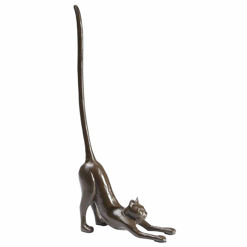 Cast Iron Stretching Cat Paper Towel Holder - Rustic Farmhouse Kitchen & Bathroom Decor for Countertop Organization | Perfect for Home, Office, and RV Use