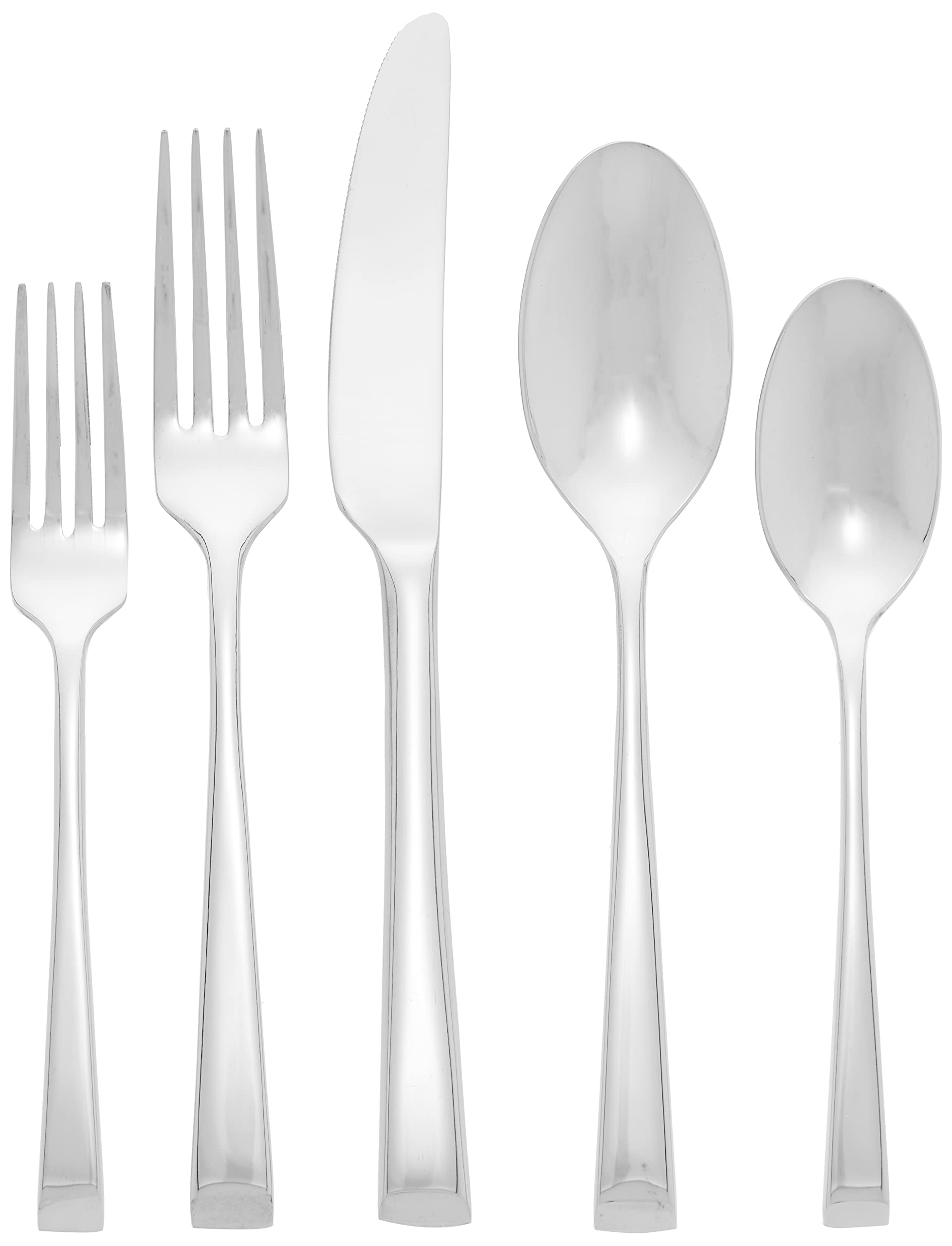 Mikasa 5080993 Rockford 45-Piece 18/10 Stainless Steel Flatware Set with Serving Utensils - Service for 8 - Elegant Dinnerware for Formal Dining, Entertaining & Special Occasions
