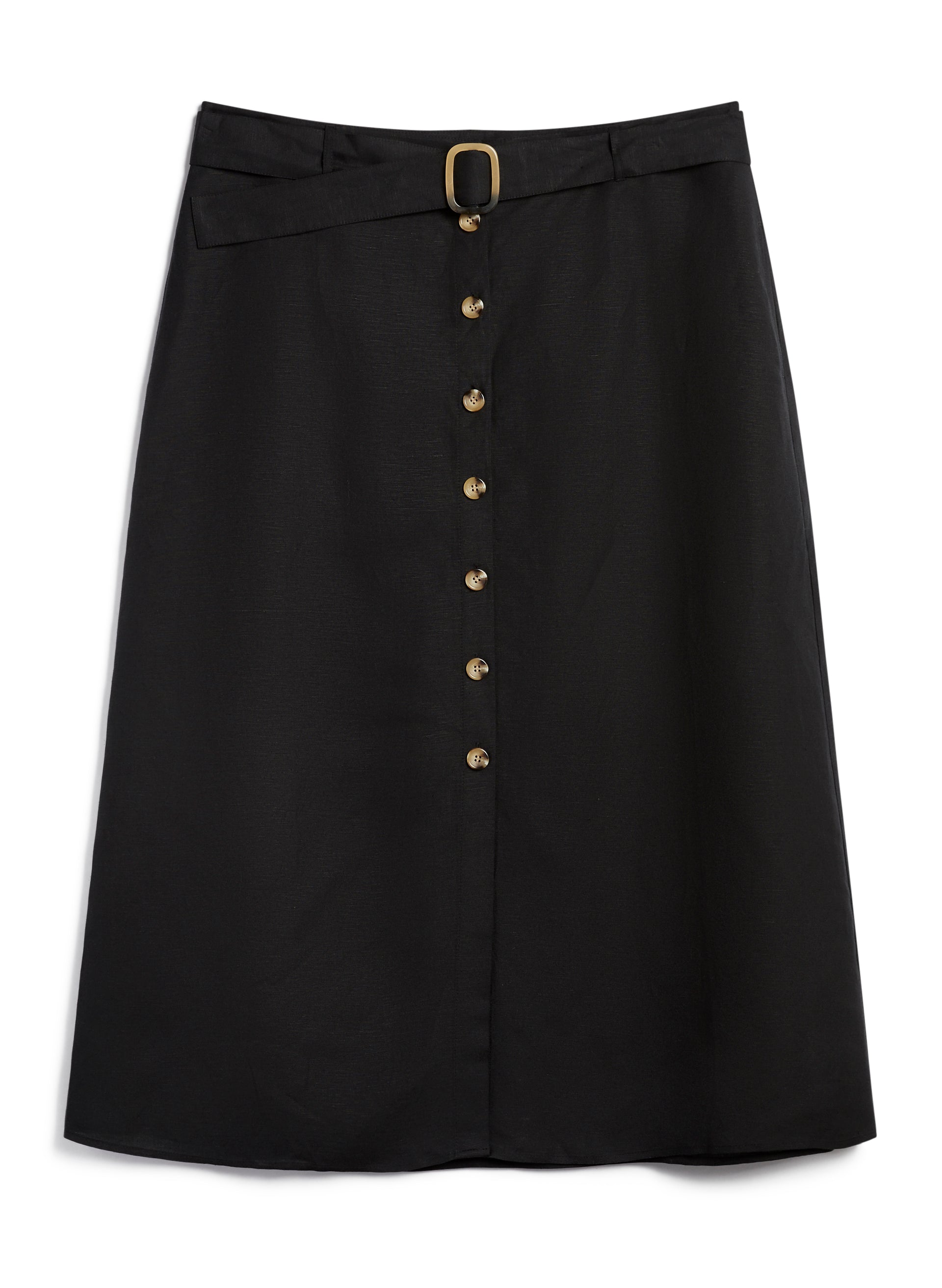 Elegant Button Detail Midi Skirt for Women - Flowy A-Line Skirt with Front Buttons - Perfect for Office, Date Night & Spring Outfits