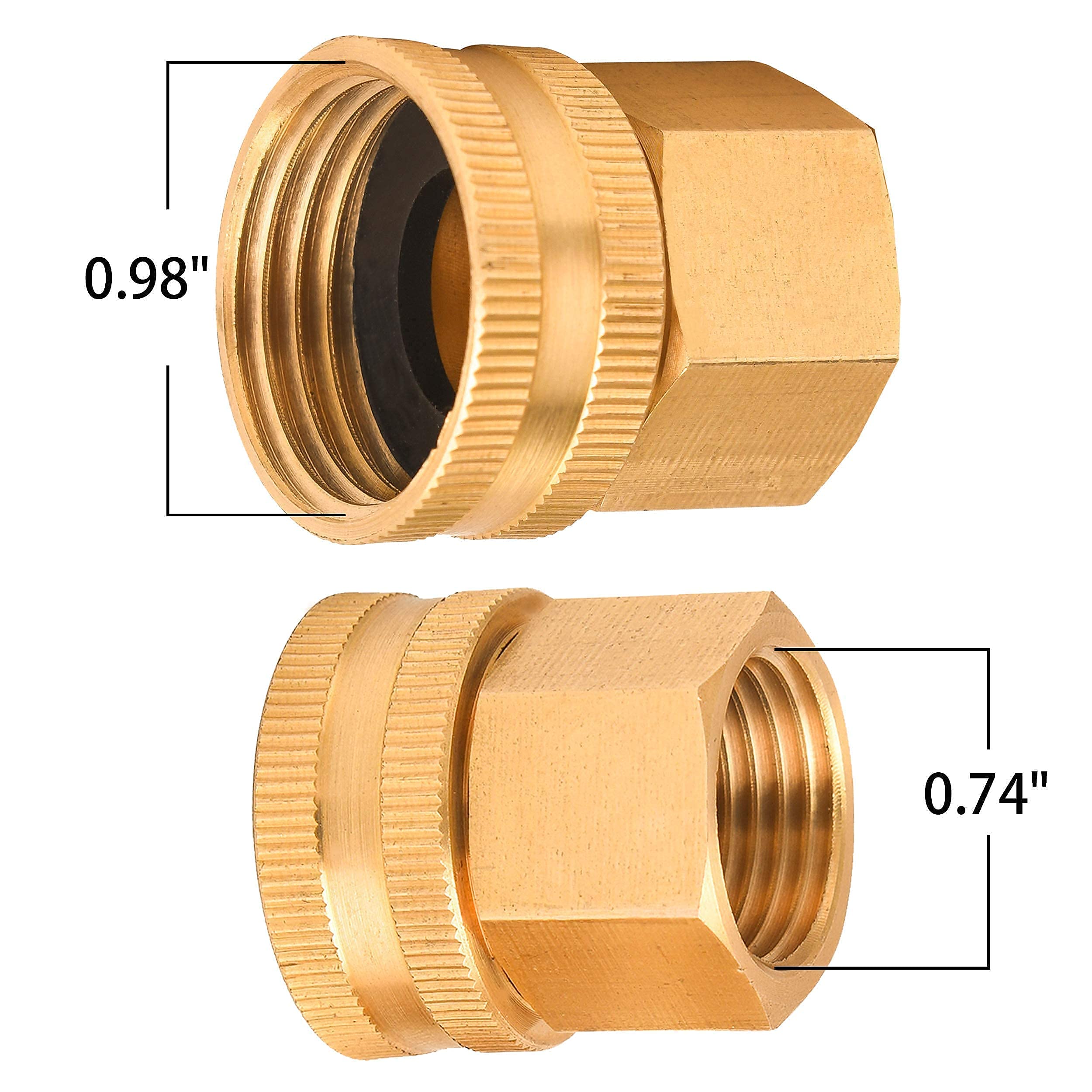 Heavy Duty Brass Garden Hose Shut Off Valve with 10 Washers - Leak-Proof Water Flow Control for Lawn, Garden & Outdoor Use
