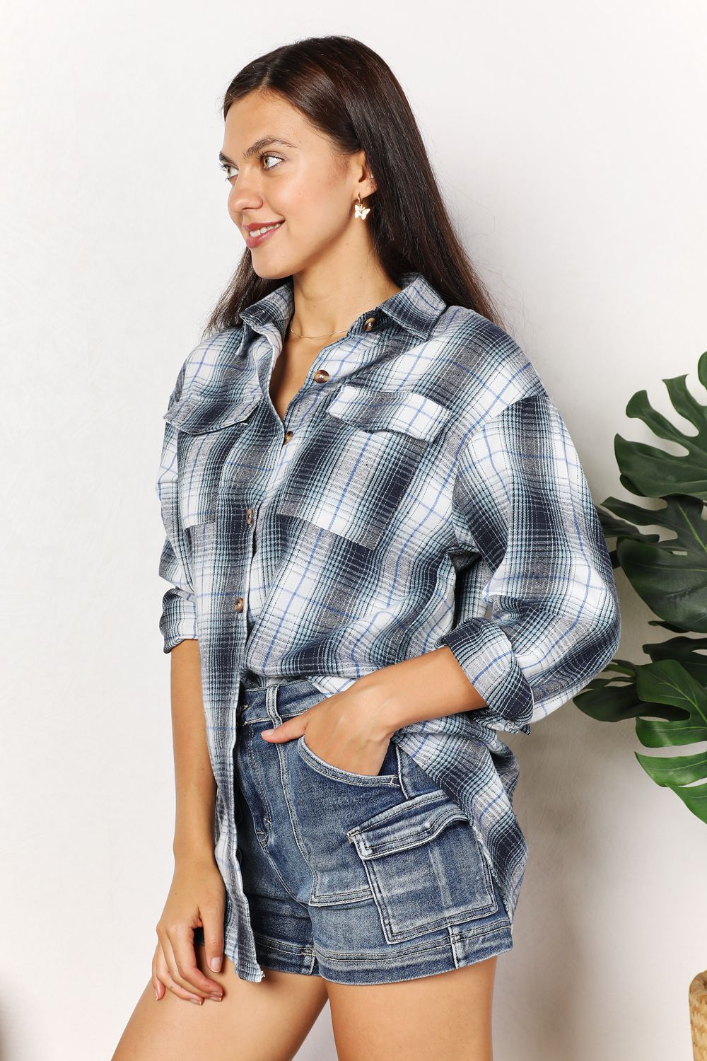 Stylish Plaid Dropped Shoulder Shirt for Men & Women | Casual & Comfortable Flannel Shirt | Perfect for Fall, Winter, and Outdoor Activities